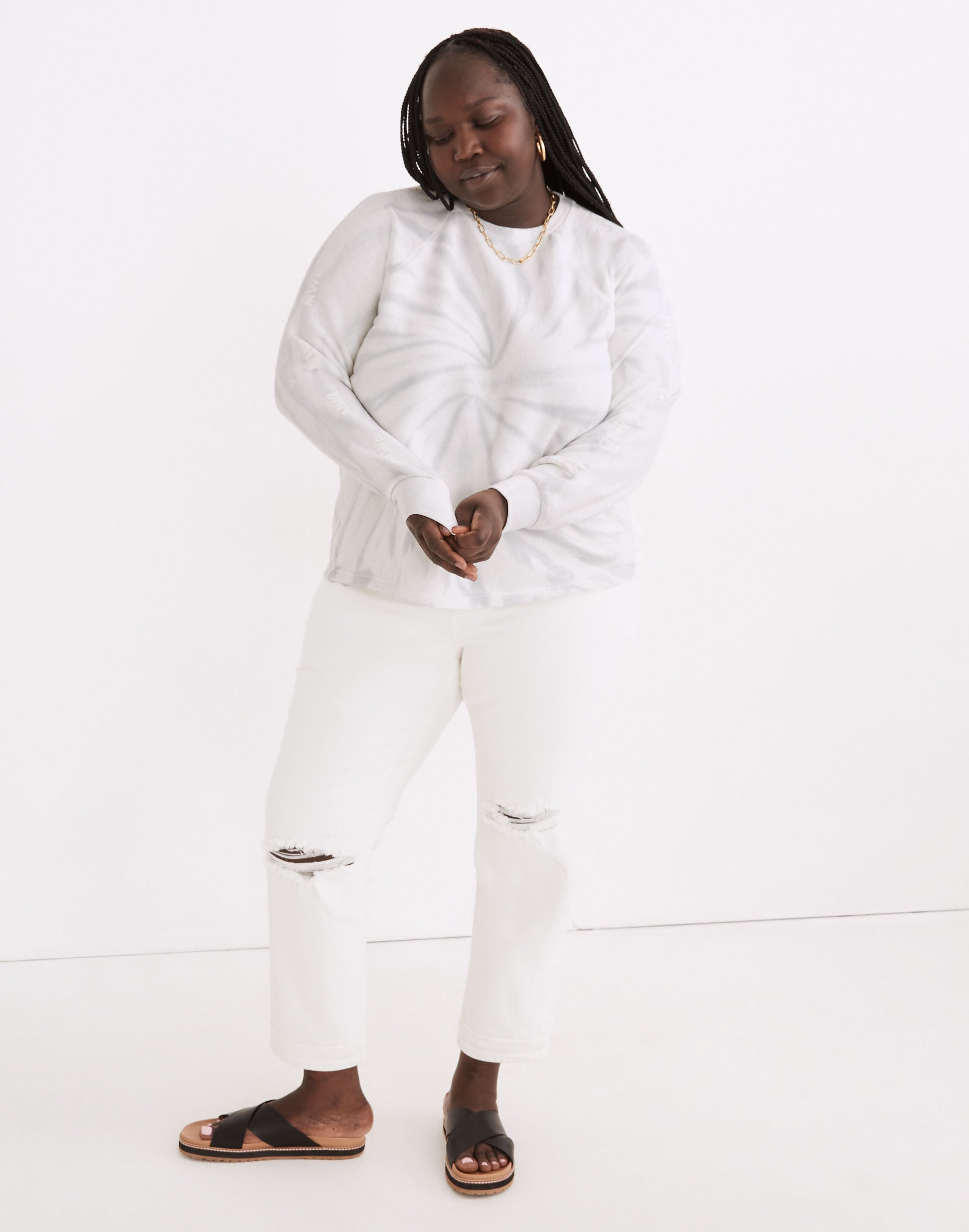 Plus MWL Tie-Dye Crop Sweatshirt Tee