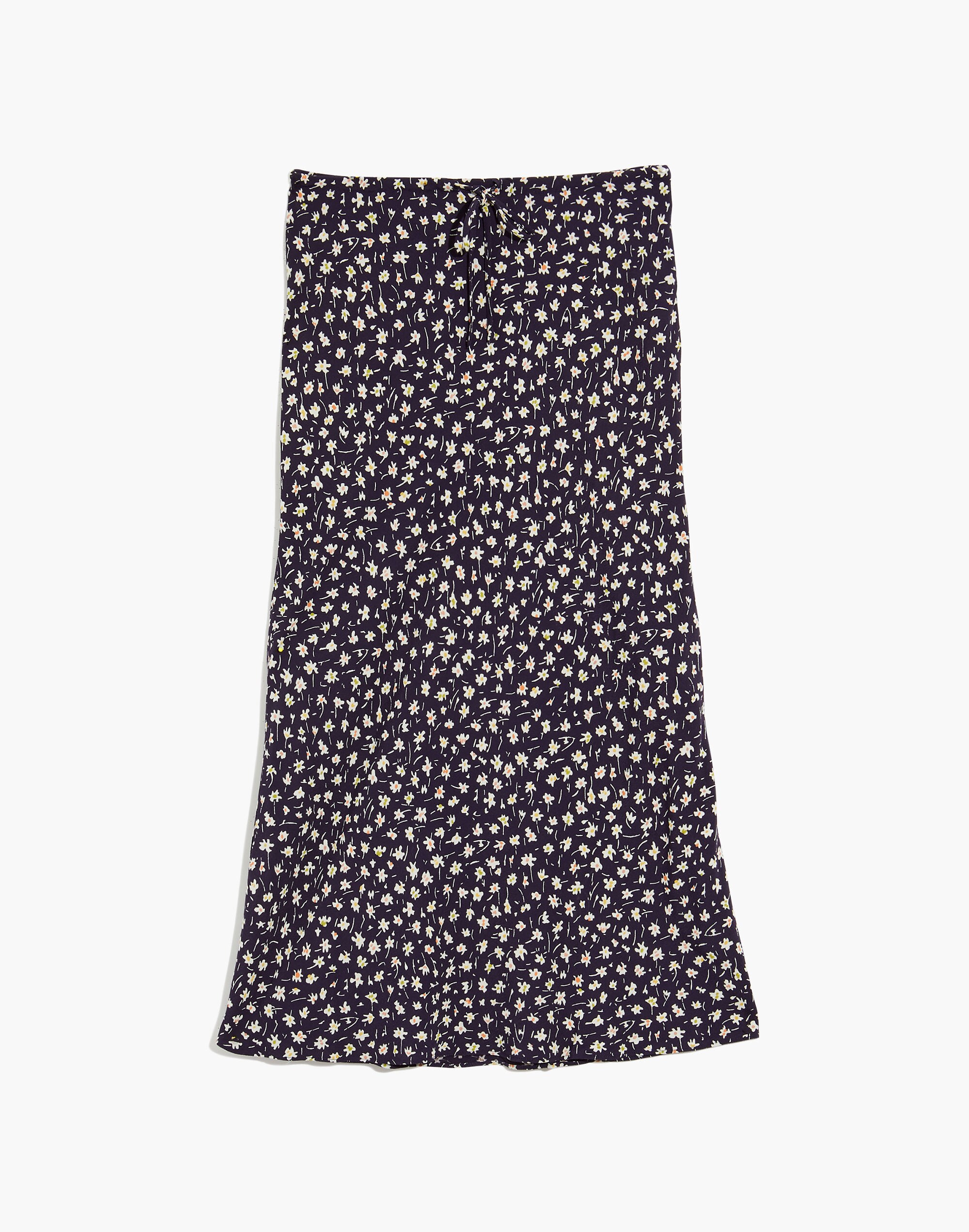 Plus Drawstring Midi Slip Skirt in Sweet Floral