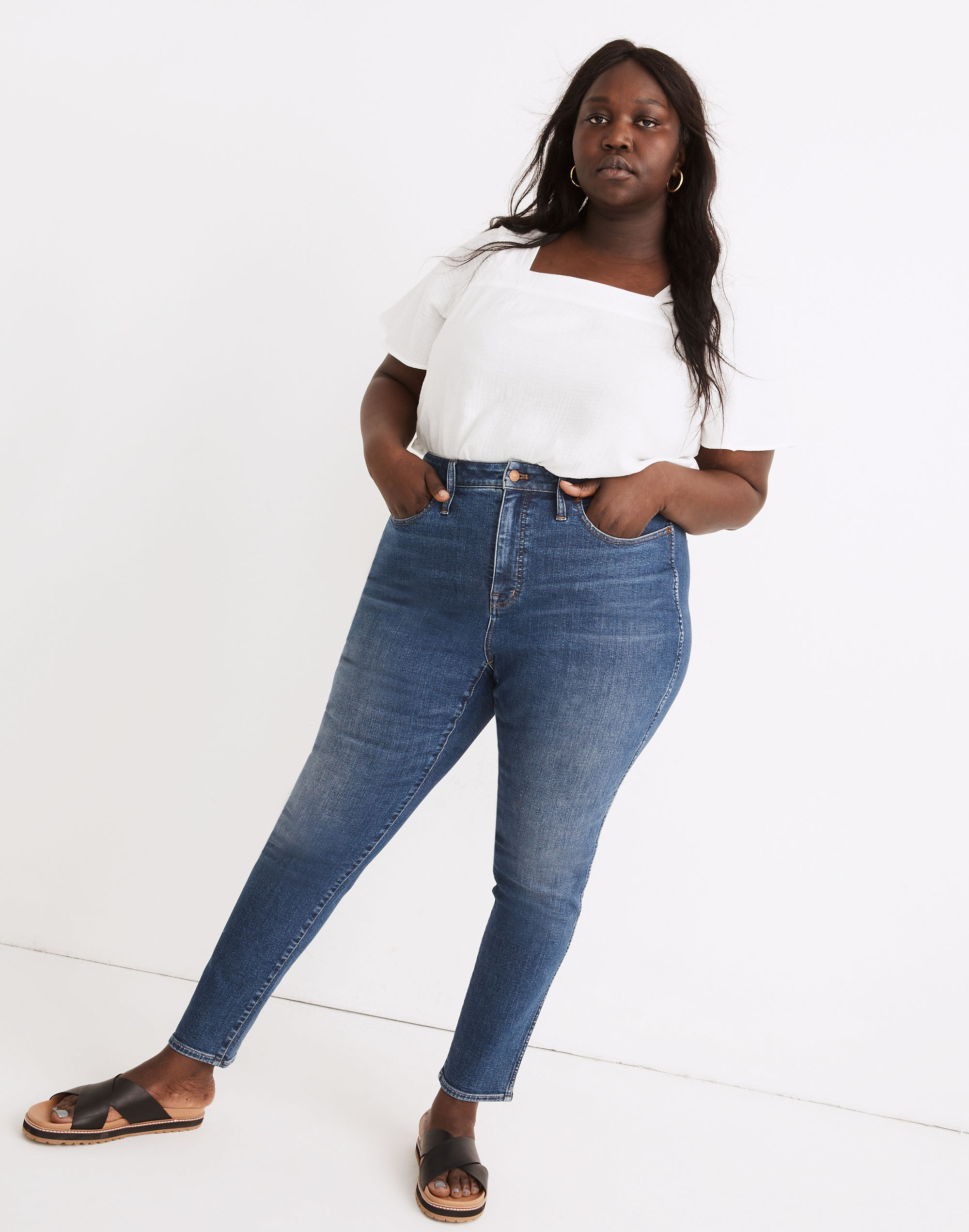 plus curvy high-rise skinny jeans in wendover wash: tencel&trade; denim edition