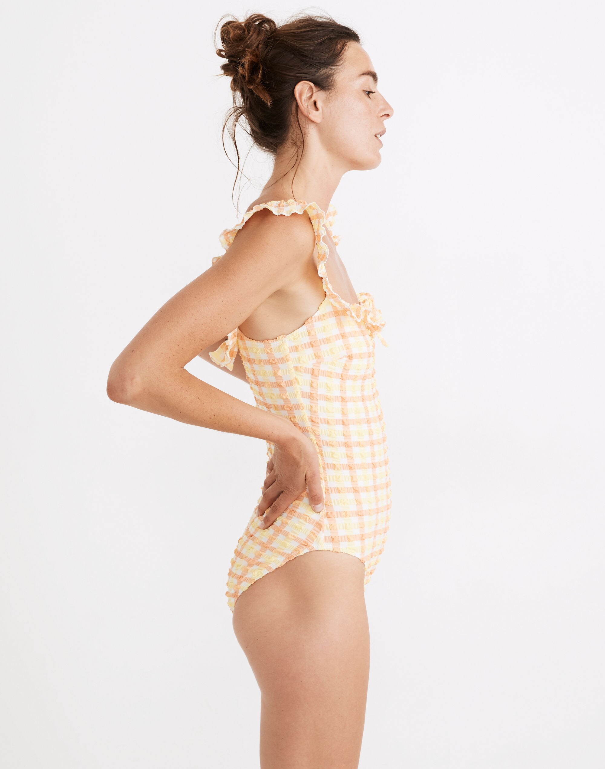 Madewell x Solid & Striped® Amelia One-Piece Swimsuit in Seersucker Gingham
