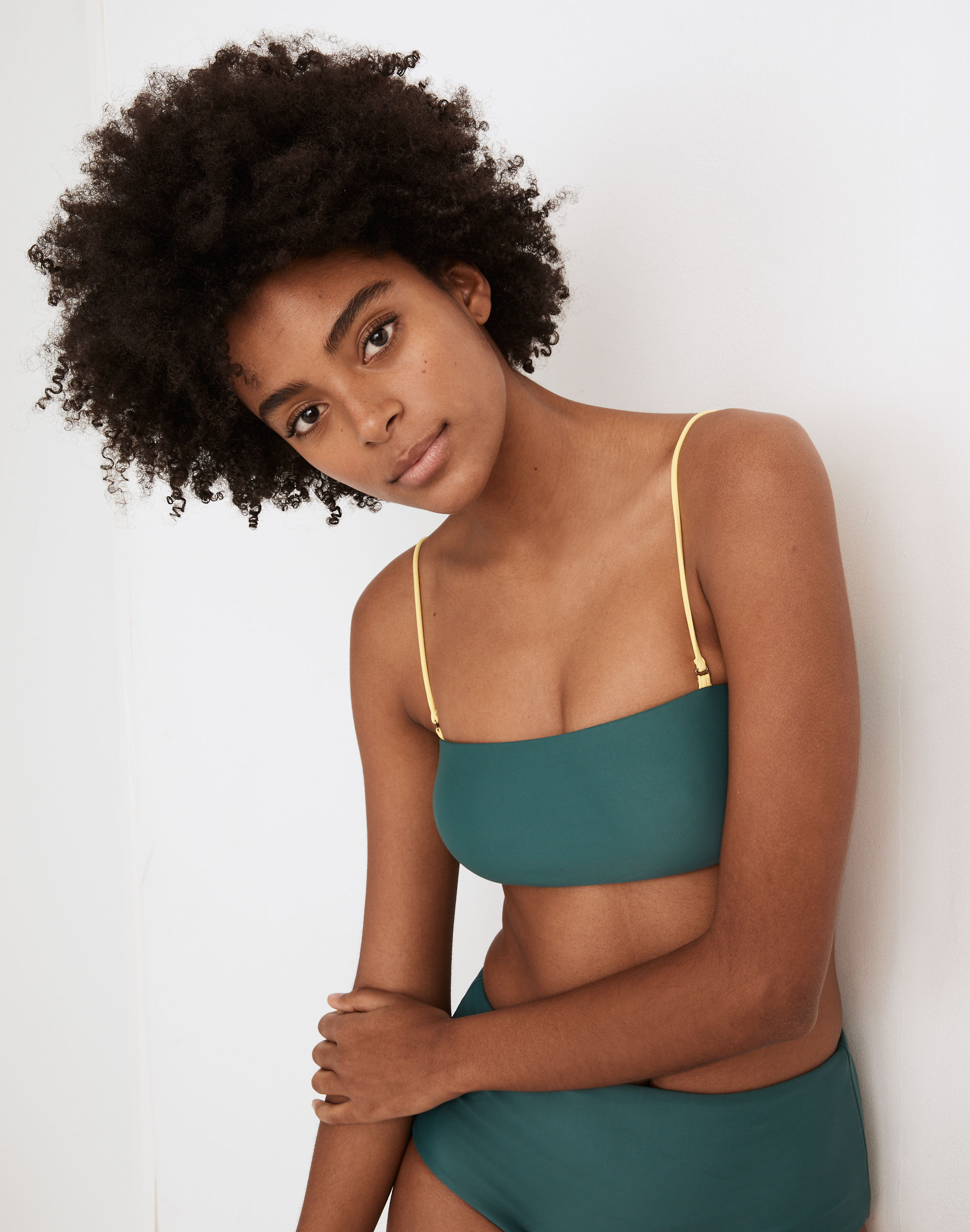 Madewell Second Wave Reversible Spaghetti-Strap Bandeau Bikini Top