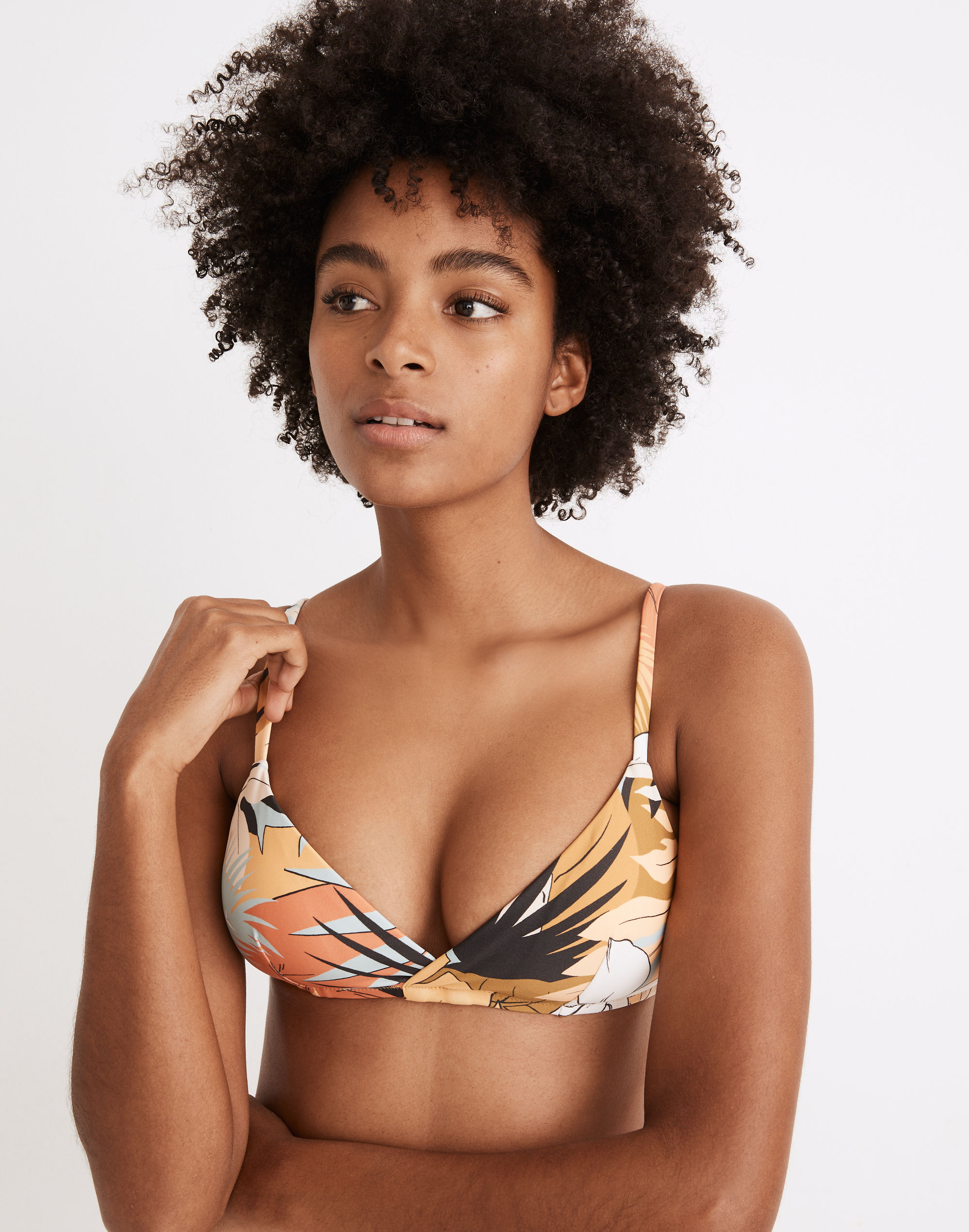 Madewell Second Wave Tie-Back Bikini Top in Tropical Vacation