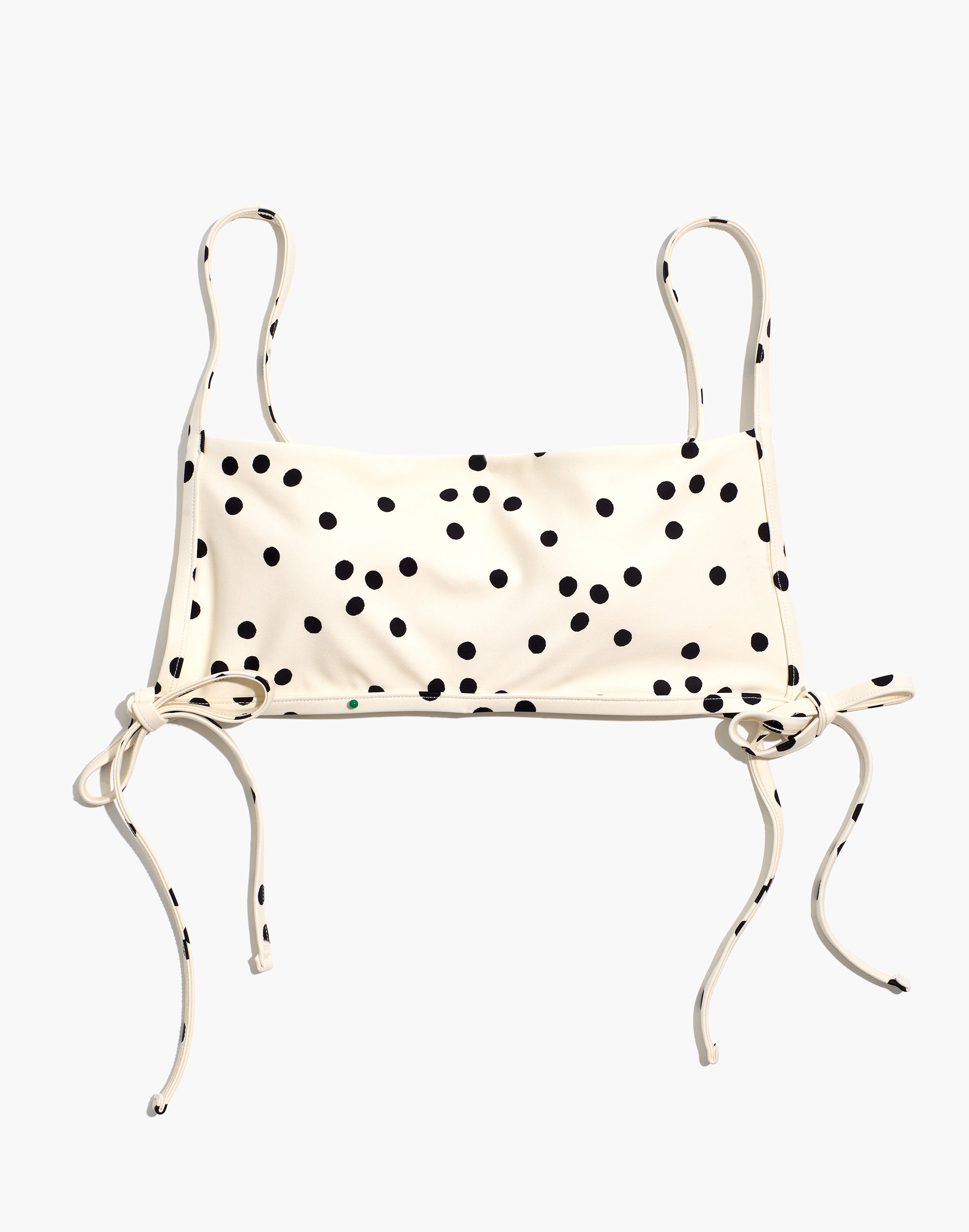 Madewell Second Wave Side-Tie Bikini Top in Dot Toss