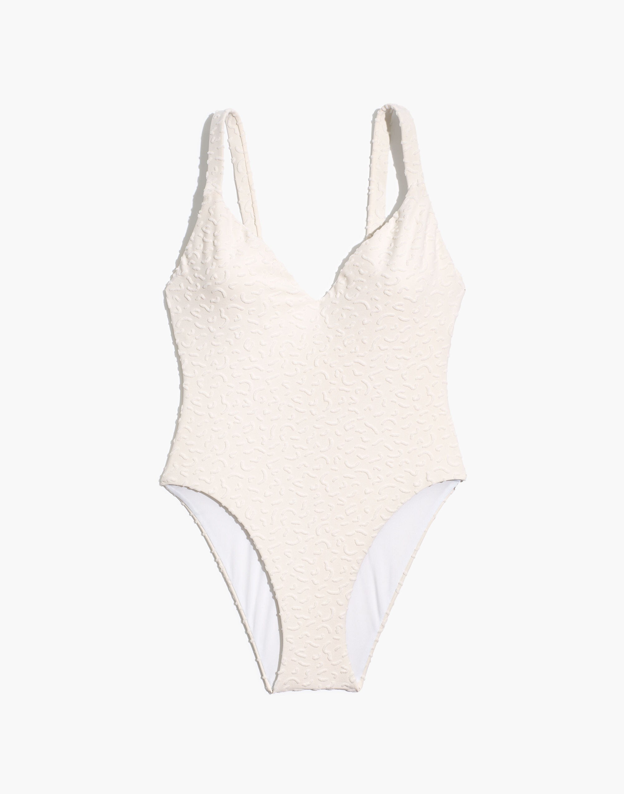 Madewell Maillot One-Piece Swimsuit in Bold Squiggles Jacquard