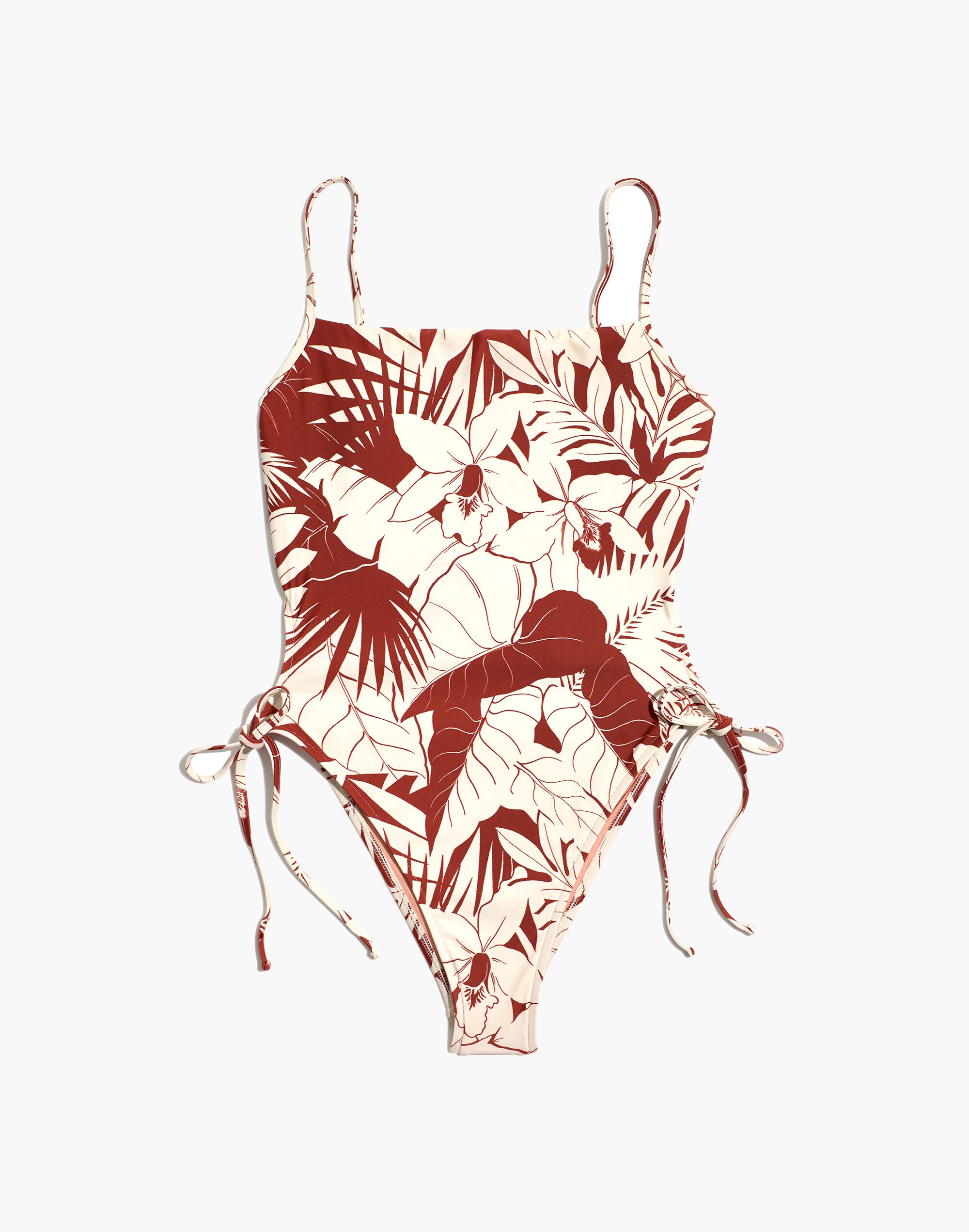 Madewell Second Wave Side-Tie One-Piece Swimsuit in Tropical Vacation