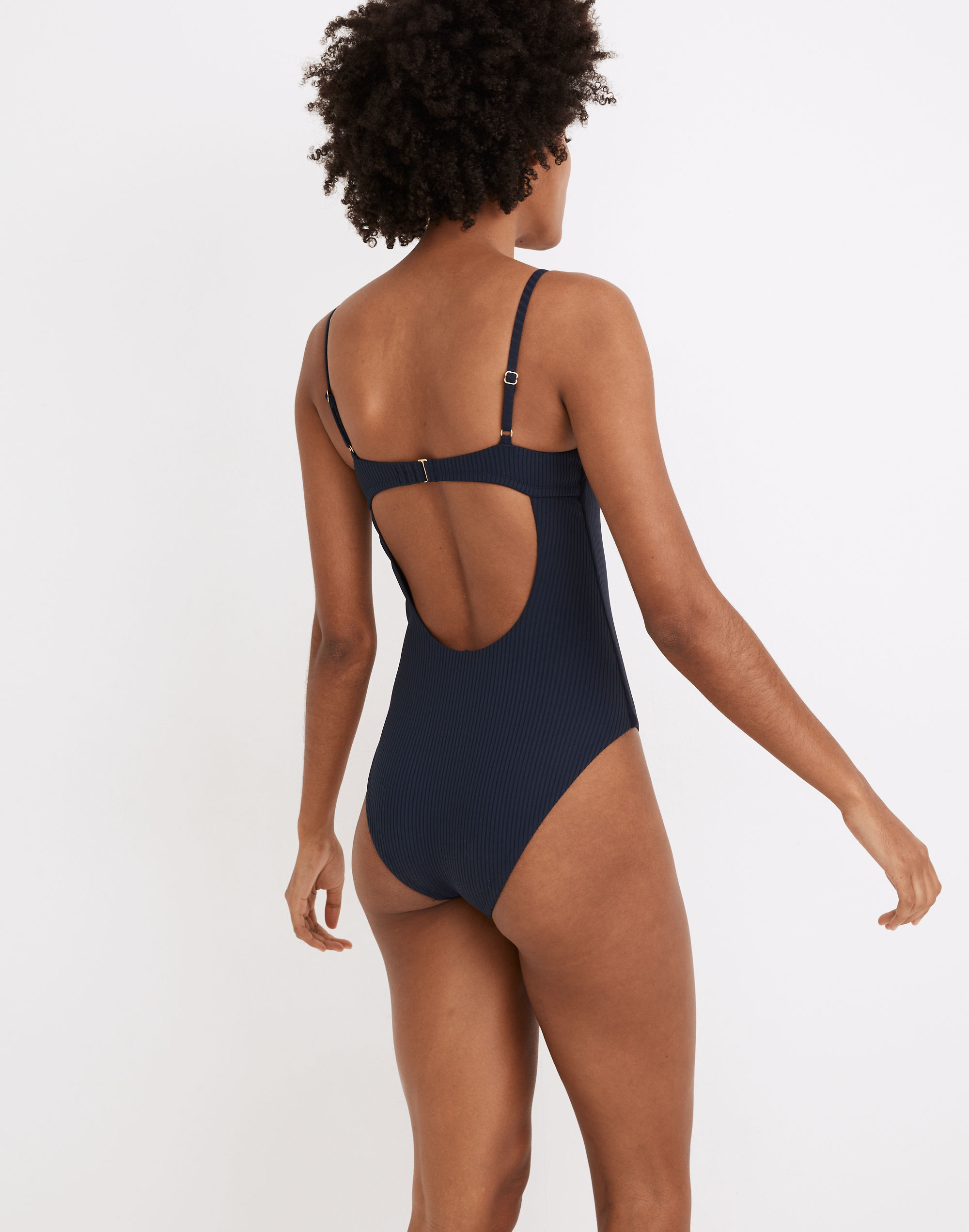 Madewell Second Wave Ribbed Seamed One-Piece Swimsuit