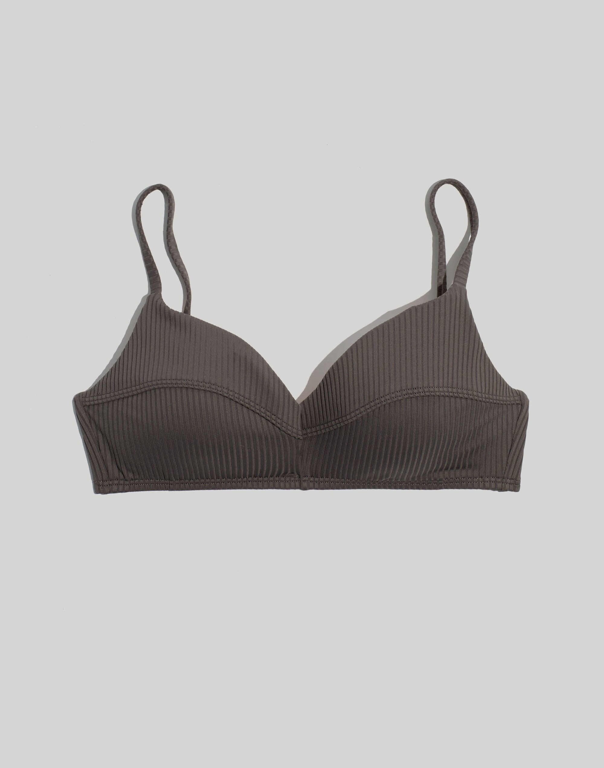 Madewell Second Wave Ribbed Retro Seamed Bikini Top