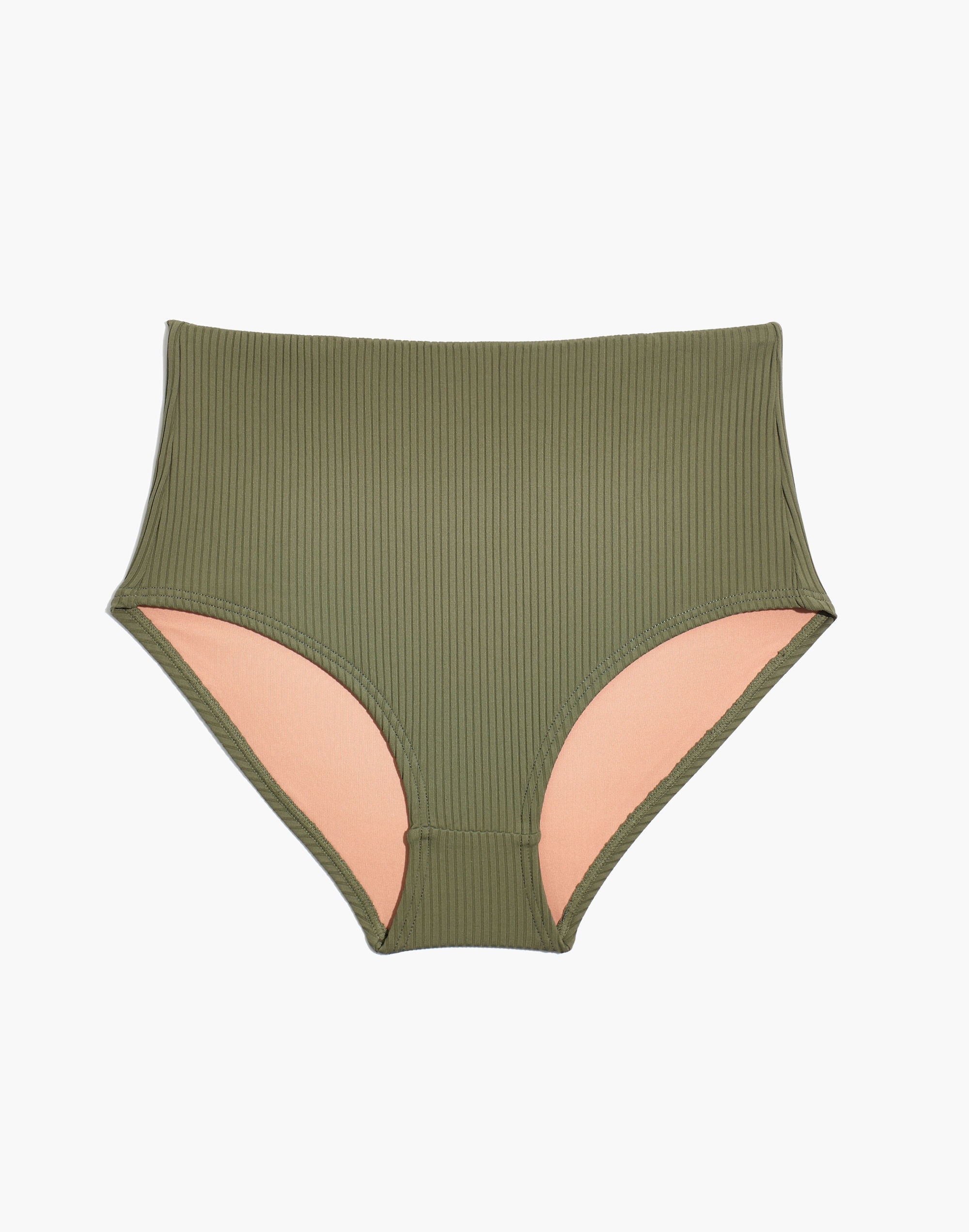 Madewell Second Wave Ribbed Retro High-Waisted Bikini Bottom