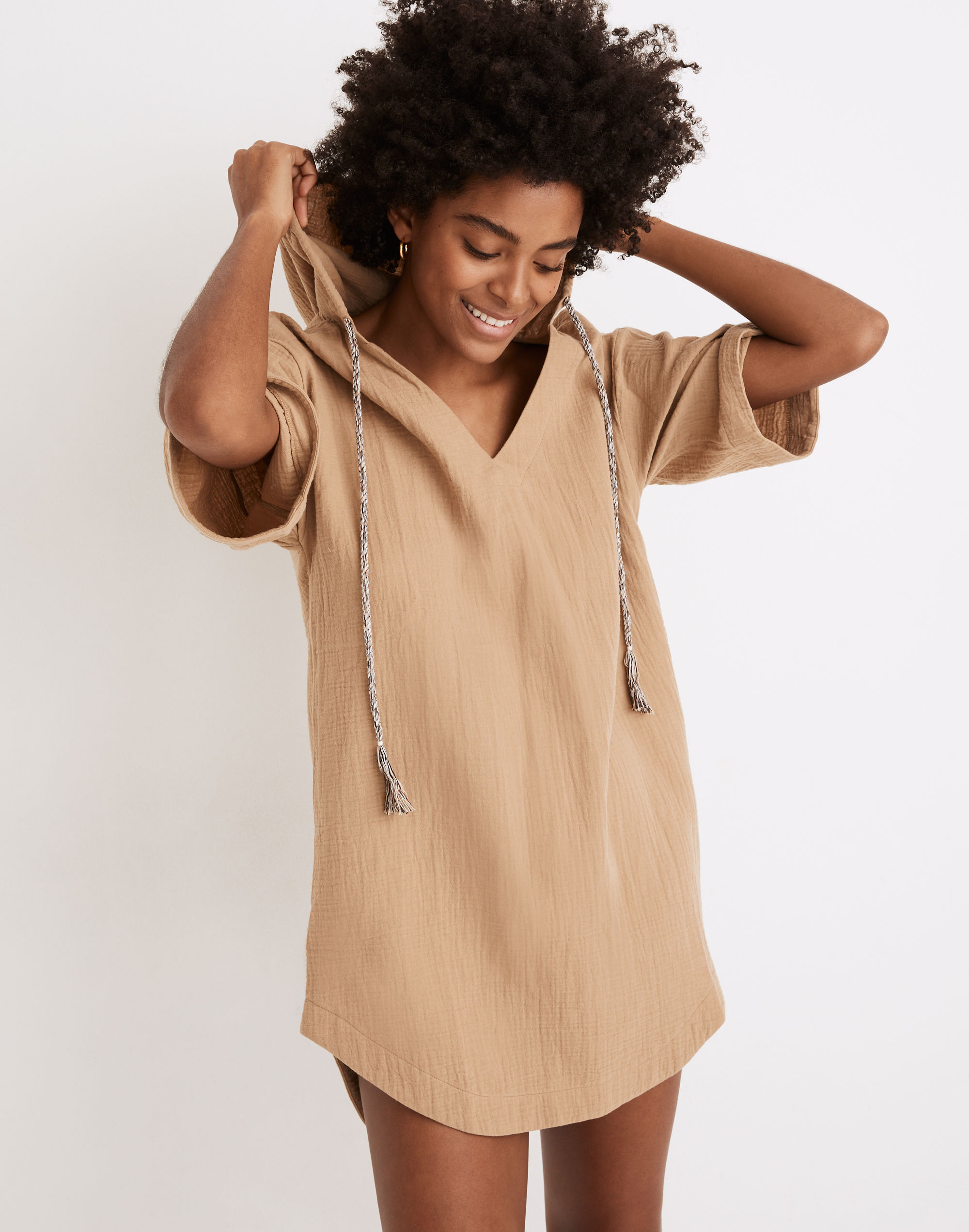 Hooded Cover-Up Tunic Dress