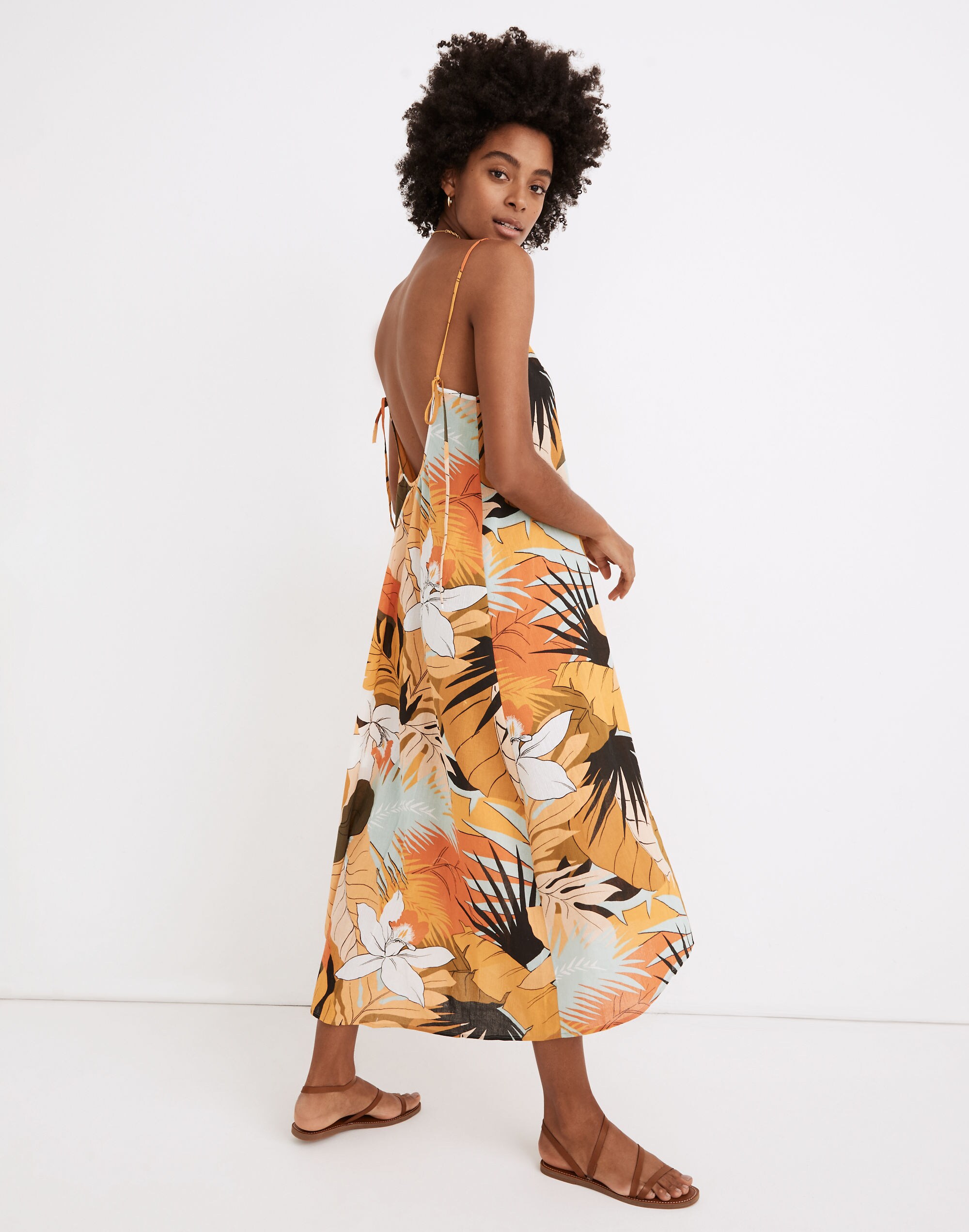 Tie-Back Cover-Up Maxi Dress in Tropical Vacation