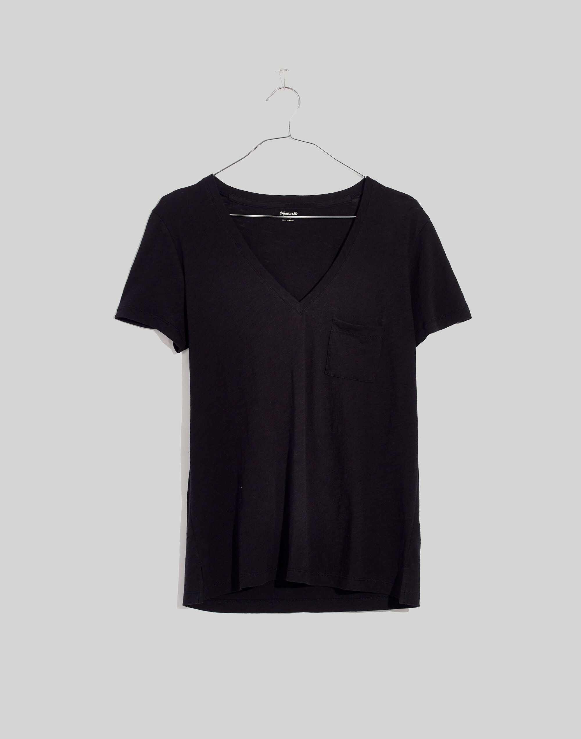 Plus Whisper Cotton V-Neck Pocket Tee