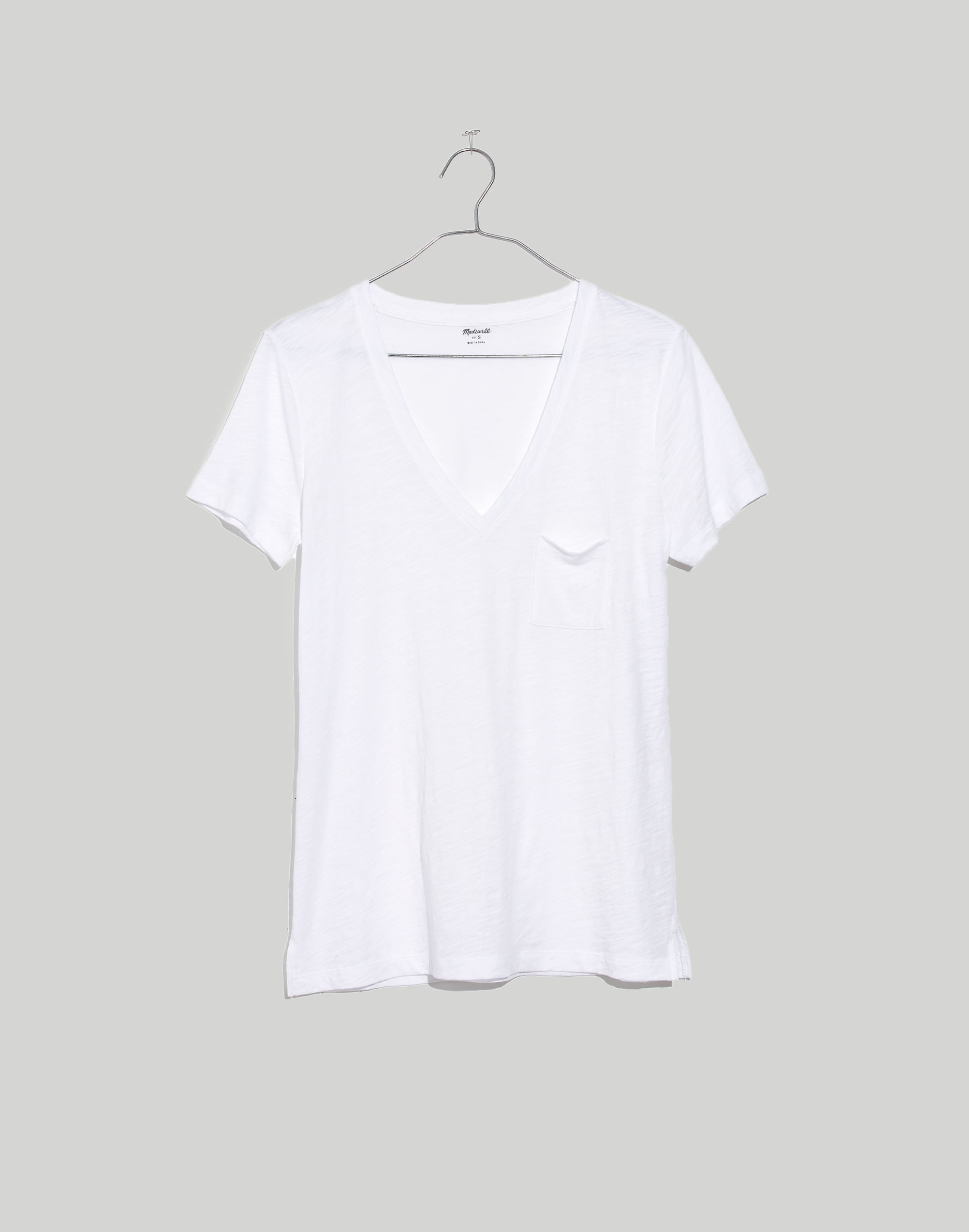 Plus Whisper Cotton V-Neck Pocket Tee