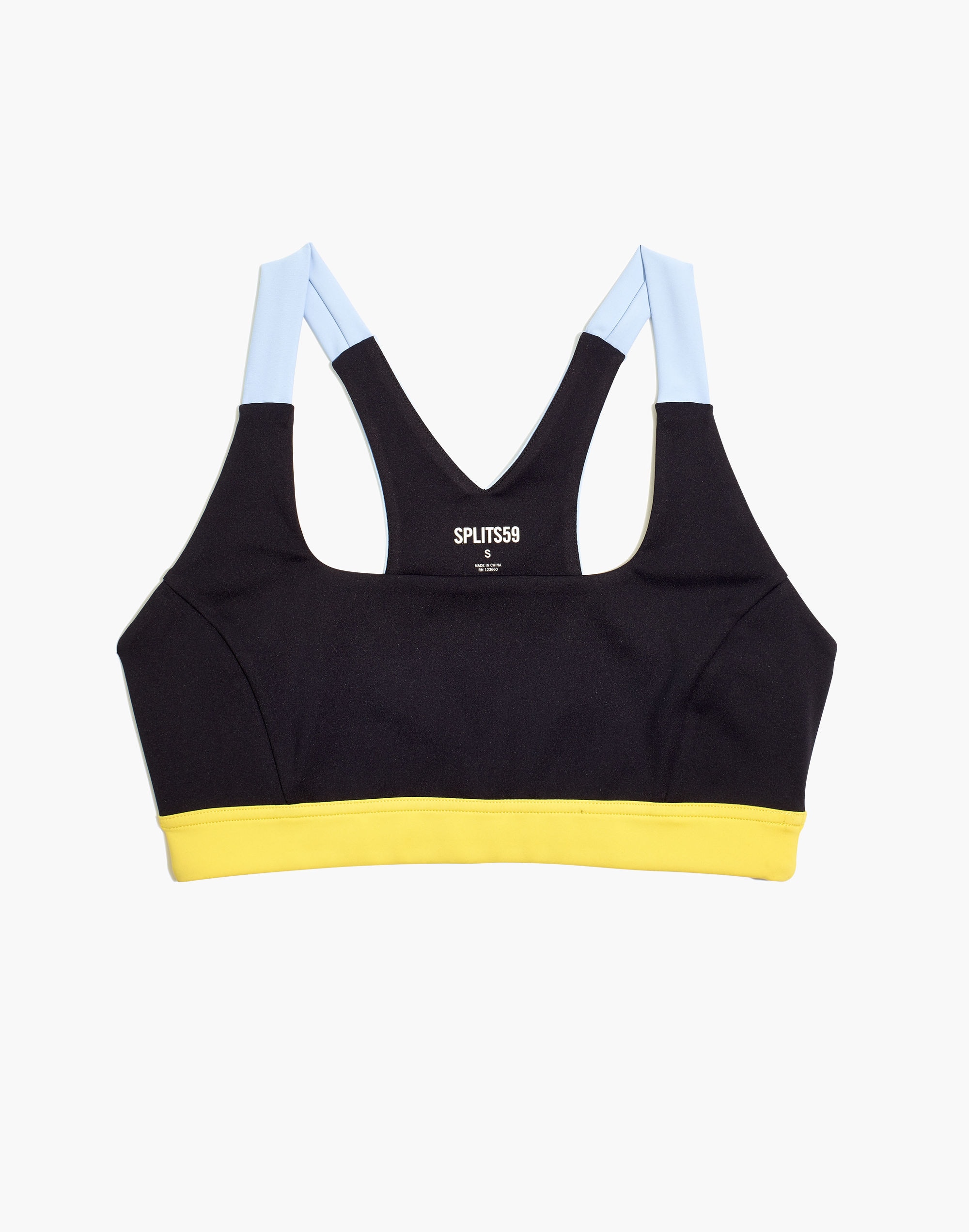Splits59&trade; Recycled Techflex Iselin Sports Bra in Black Colorblock