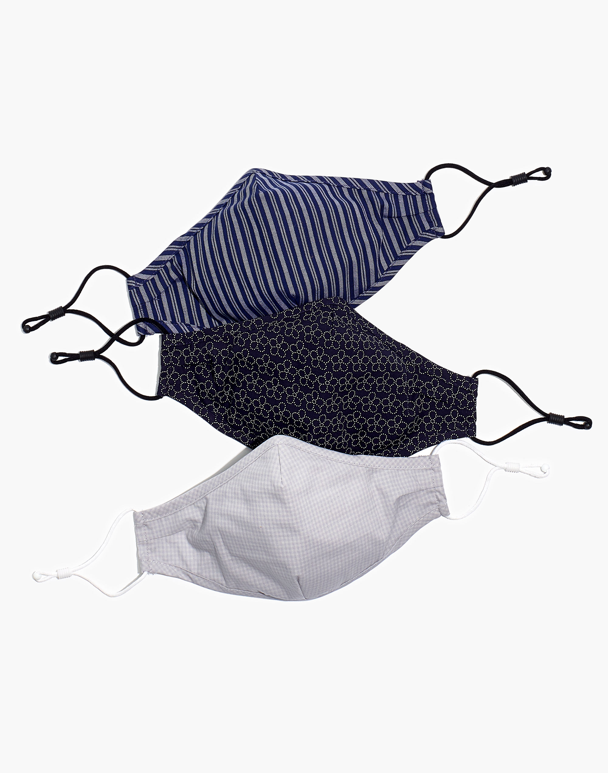 Three-Pack Assorted Adjustable Nose-Wire Masks