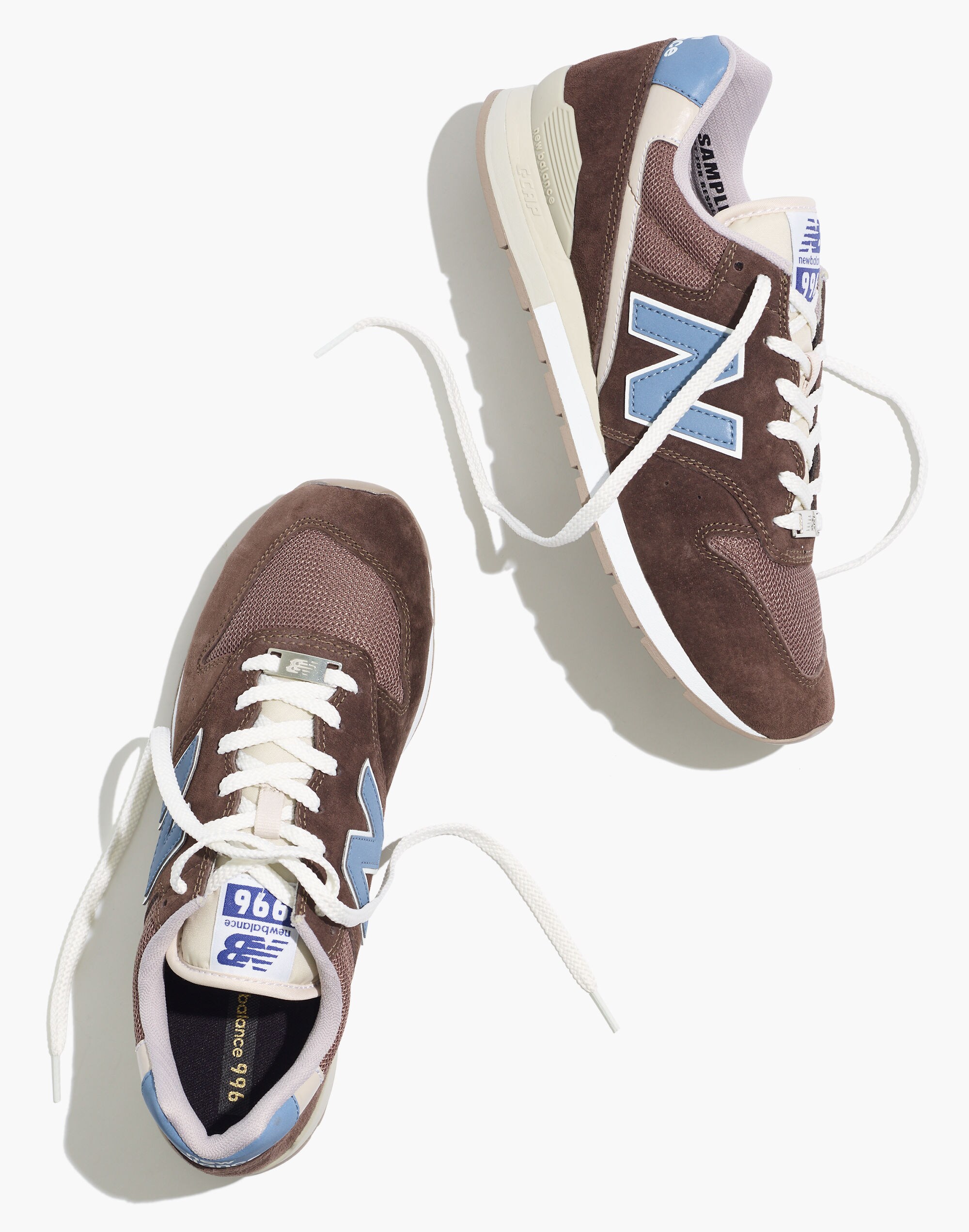 New Balance&reg; Suede 996 Sneakers in Black Coffee and Deep Porcelain Blue