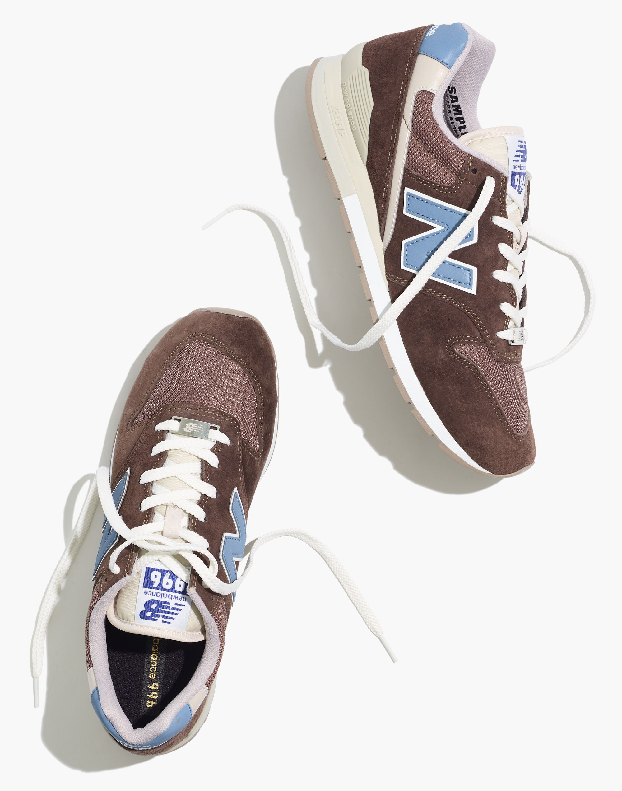 New Balance&reg; Suede 996 Sneakers in Black Coffee and Deep Porcelain Blue