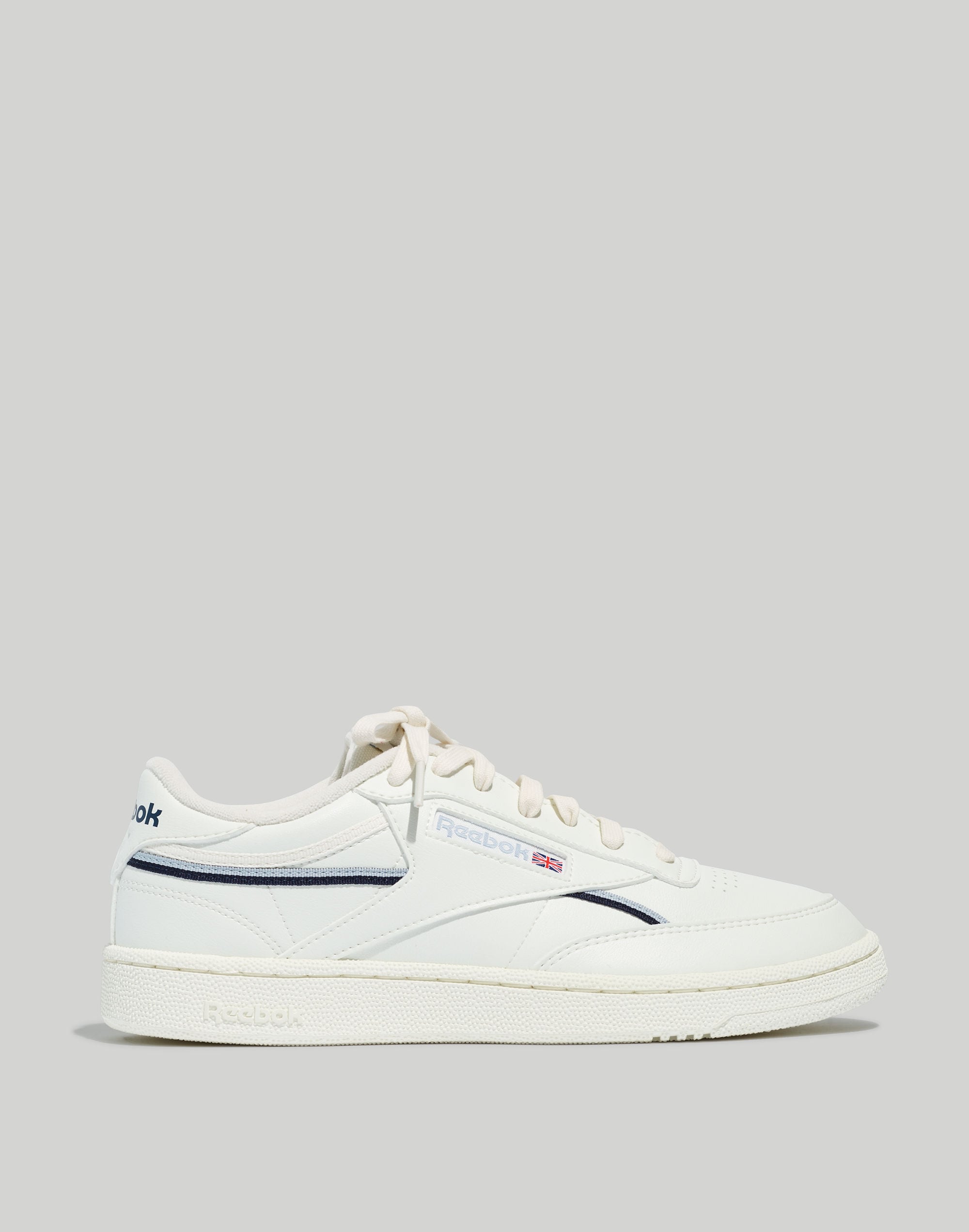 Reebok&reg; Leather Club C 85 Sneakers in White and Navy