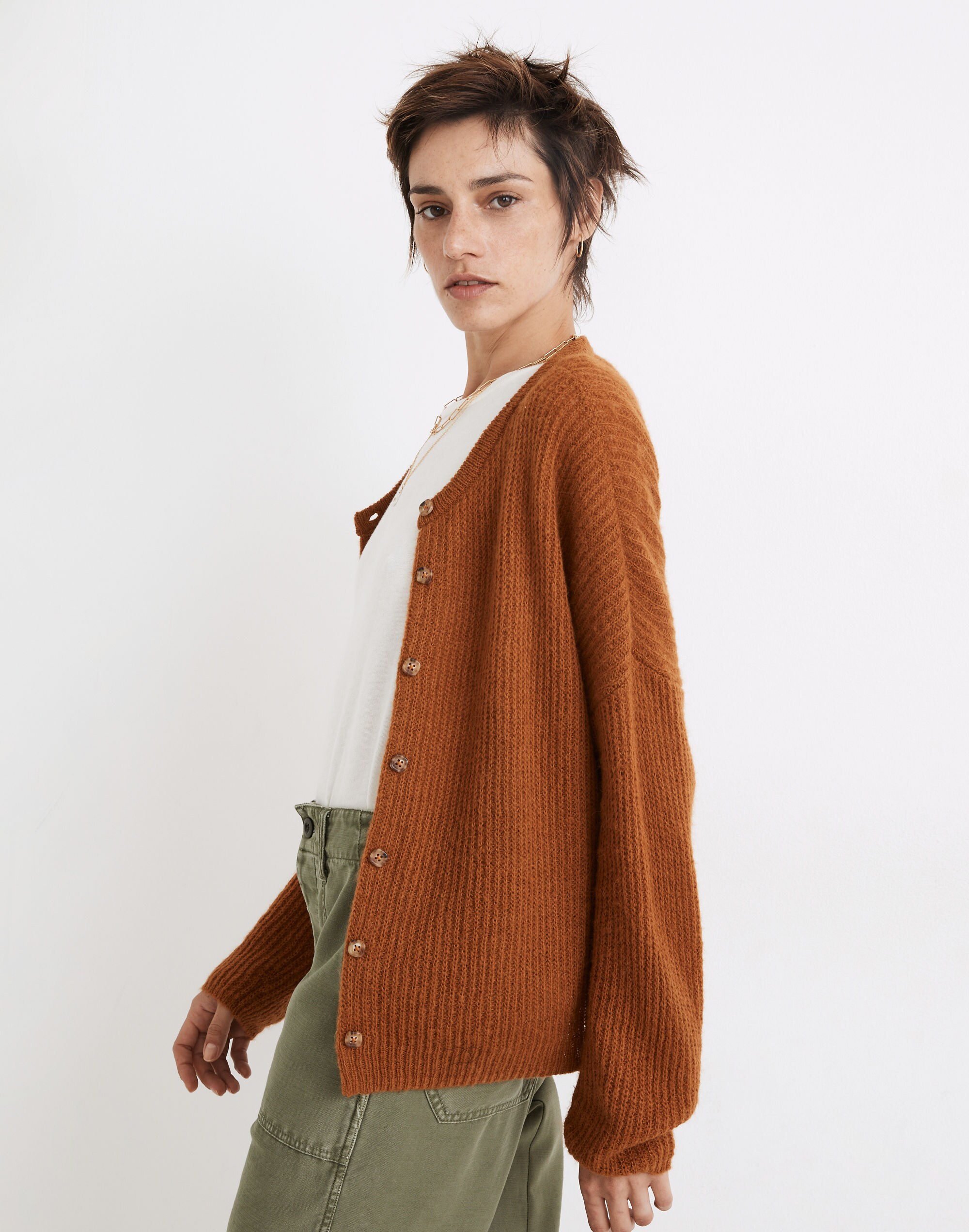 (取寄) メイドウェル レディース アルパカ ポインテール リーランド カーディガン Madewell women Alpaca Pointelle Leland Cardigan Heather Alabaster 取寄) メイドウェル レディース アルパカ ポインテール リーランド