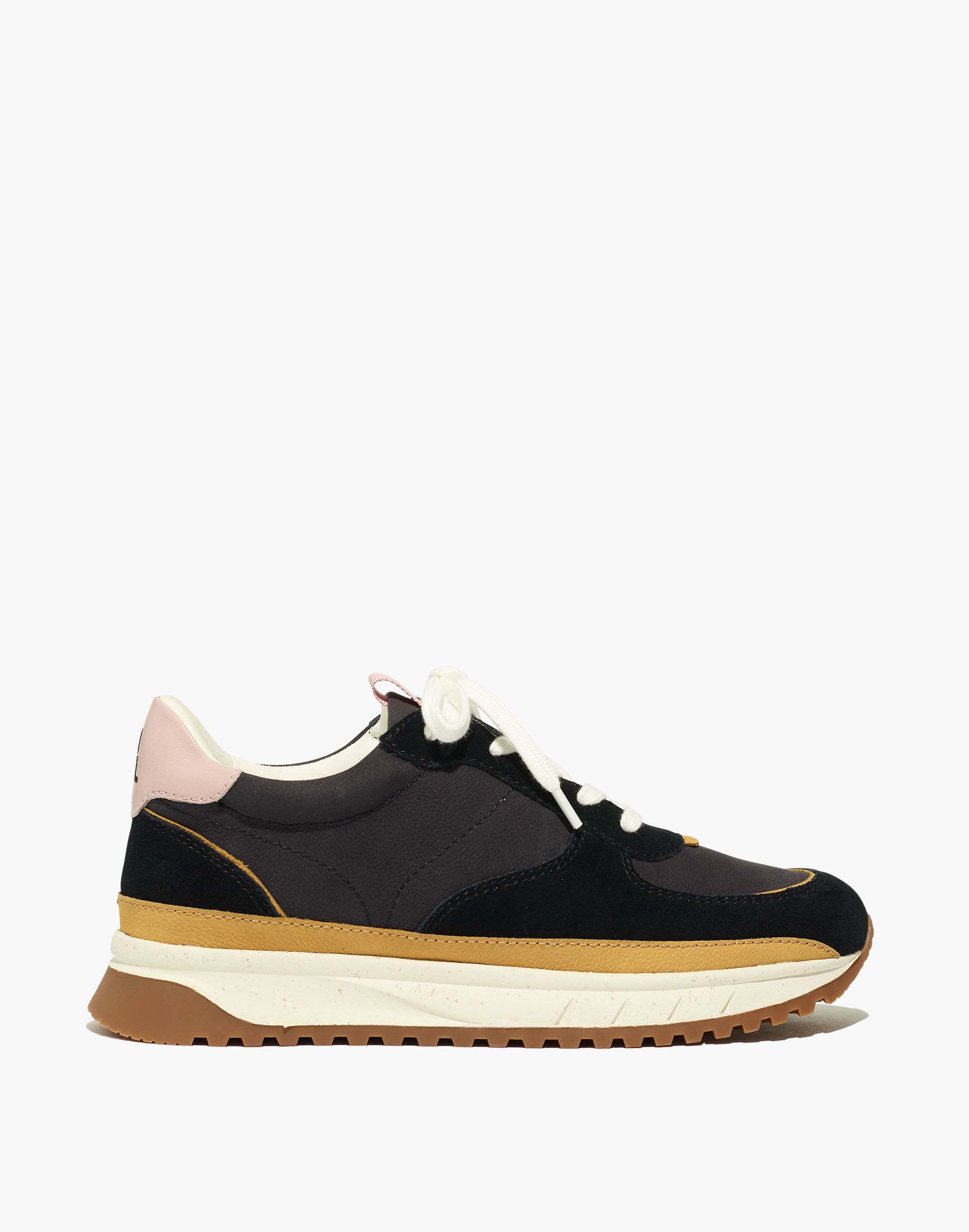 Kickoff Trainer Sneakers in Dark Colorblock Nubuck and Suede