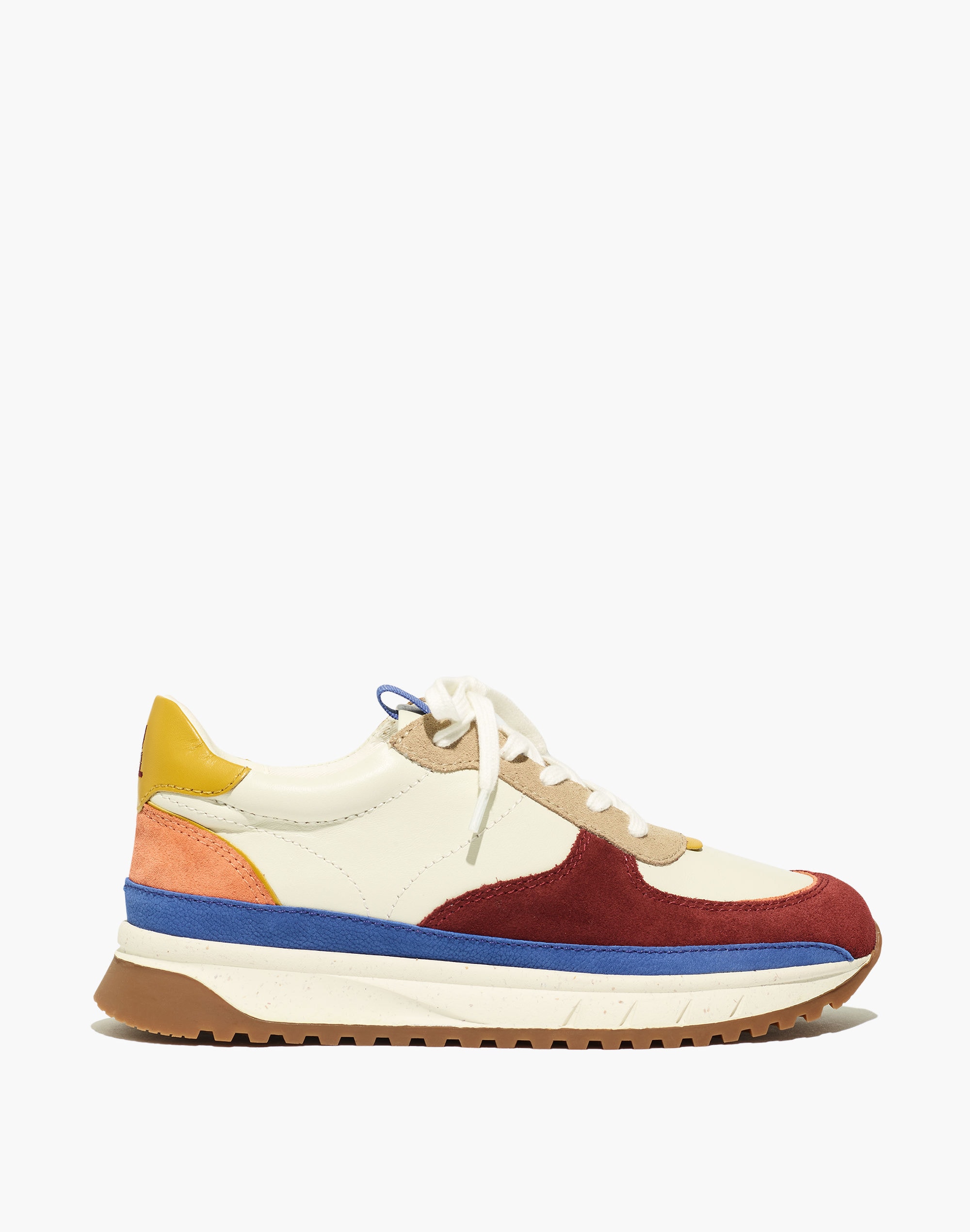Kickoff Trainer Sneakers in Colorblock Leather and Suede