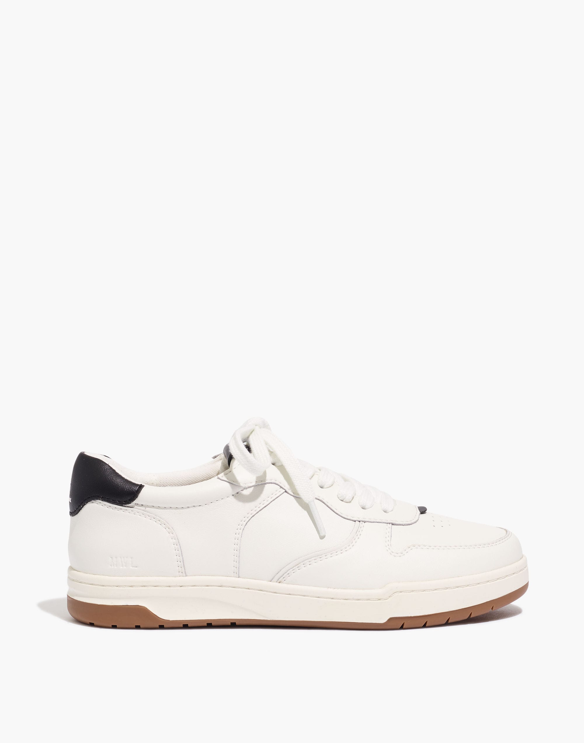 Court Sneakers in White and Black Leather