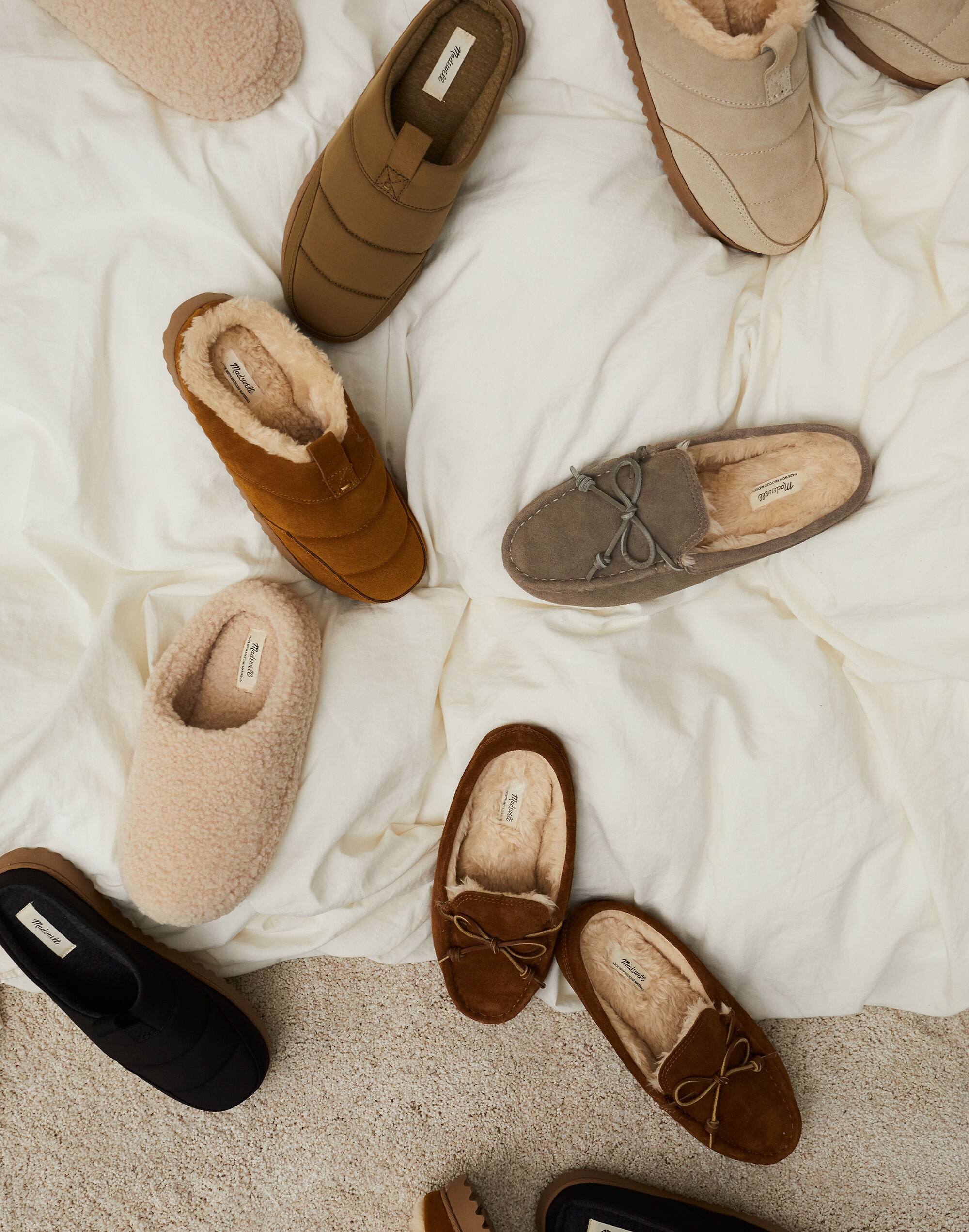 madewell suede moccasin scuff slippers
