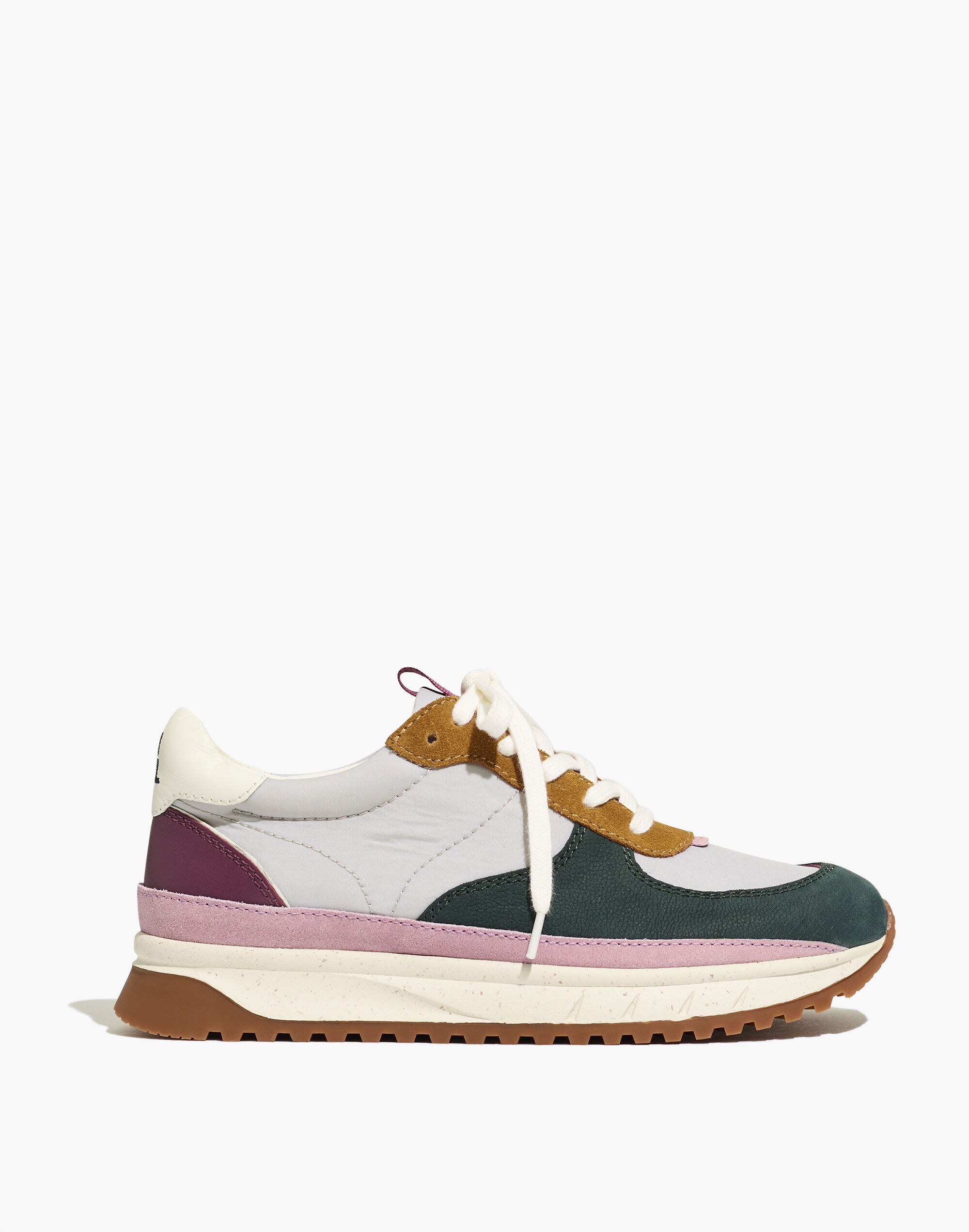 Kickoff Trainer Sneakers in Leather and Recycled Nylon