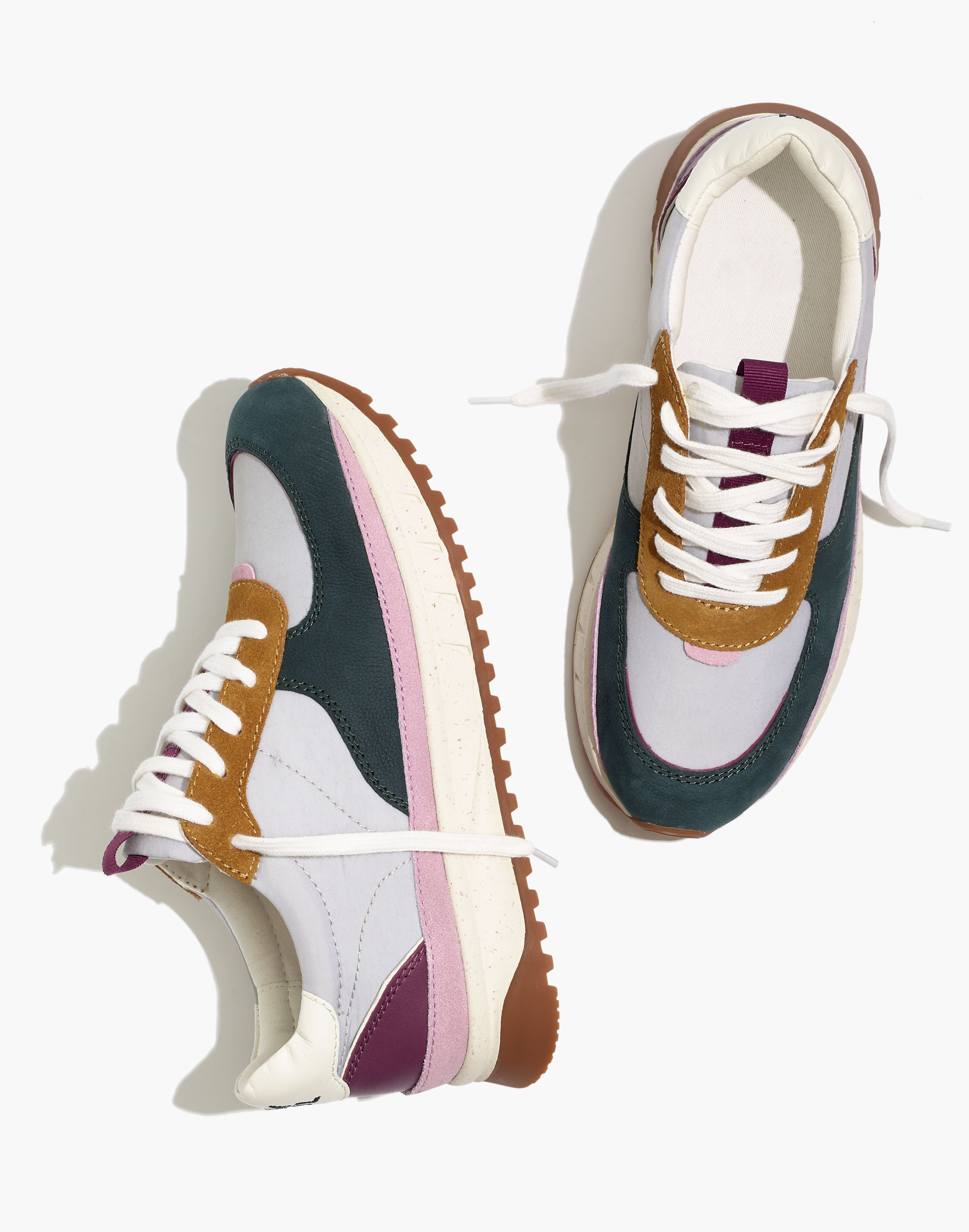 Kickoff Trainer Sneakers in Leather and Recycled Nylon