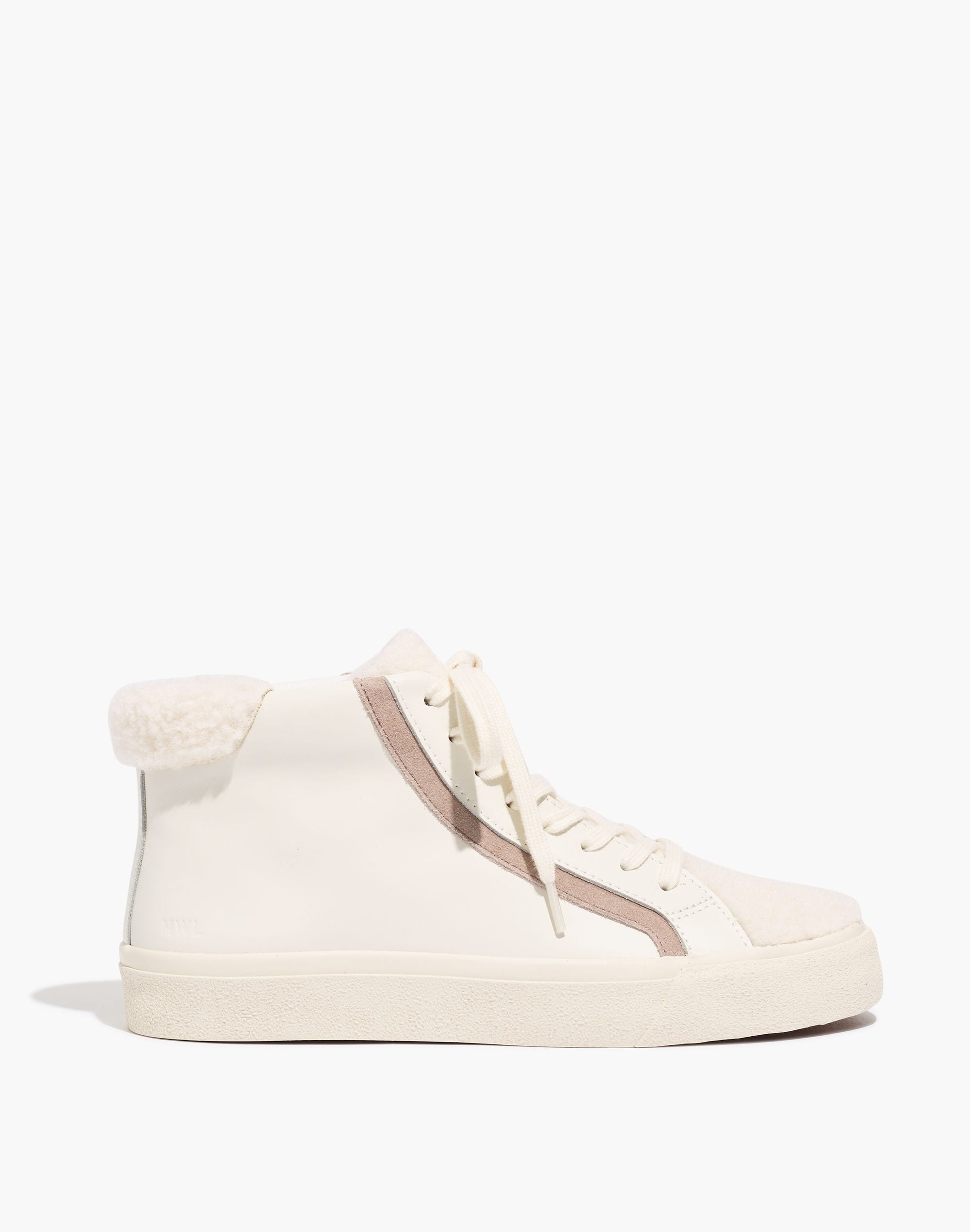 Sidewalk High-Top Sneakers in Leather: Sherpa Edition