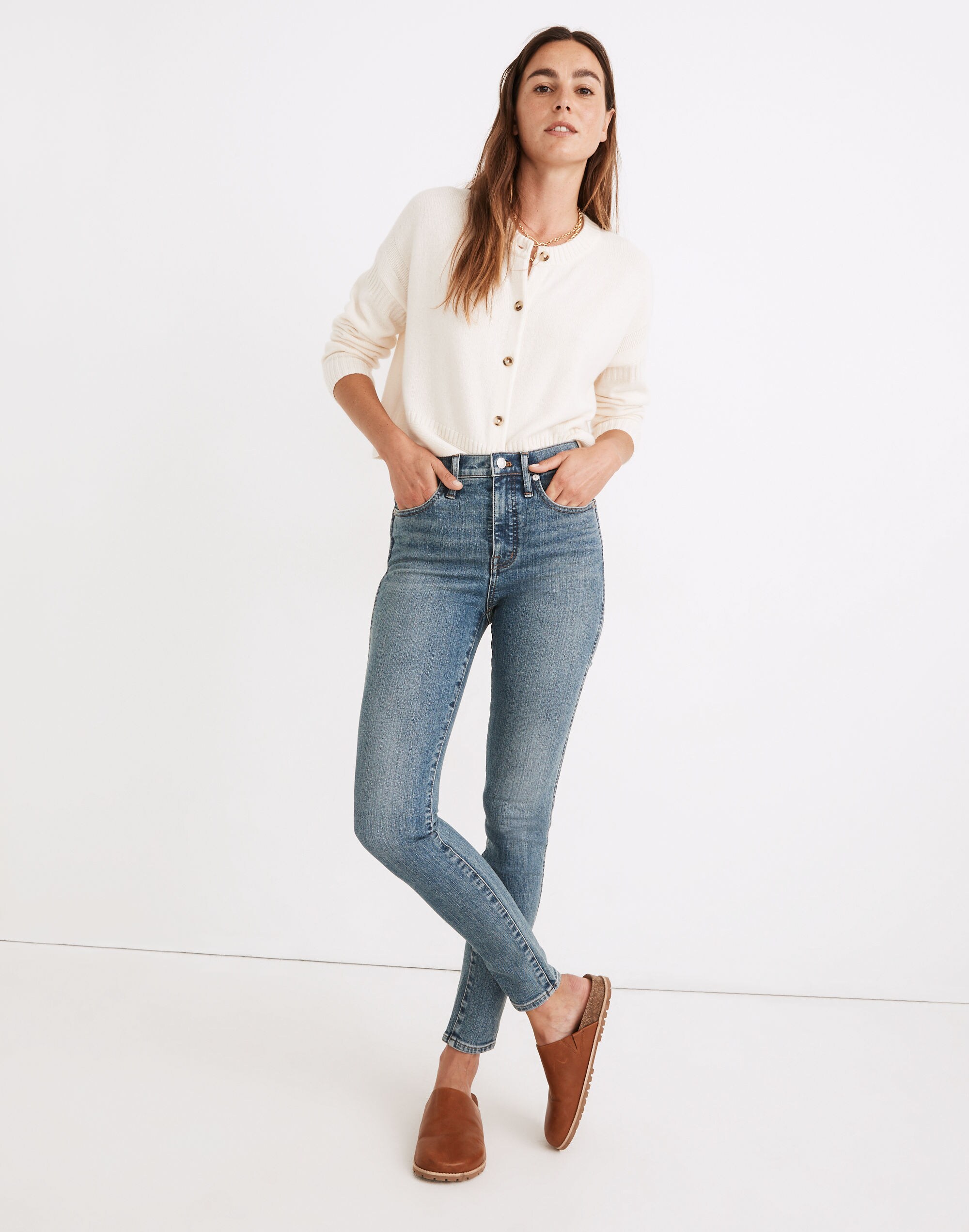 "10"" High-Rise Skinny Jeans in Woodridge Wash"