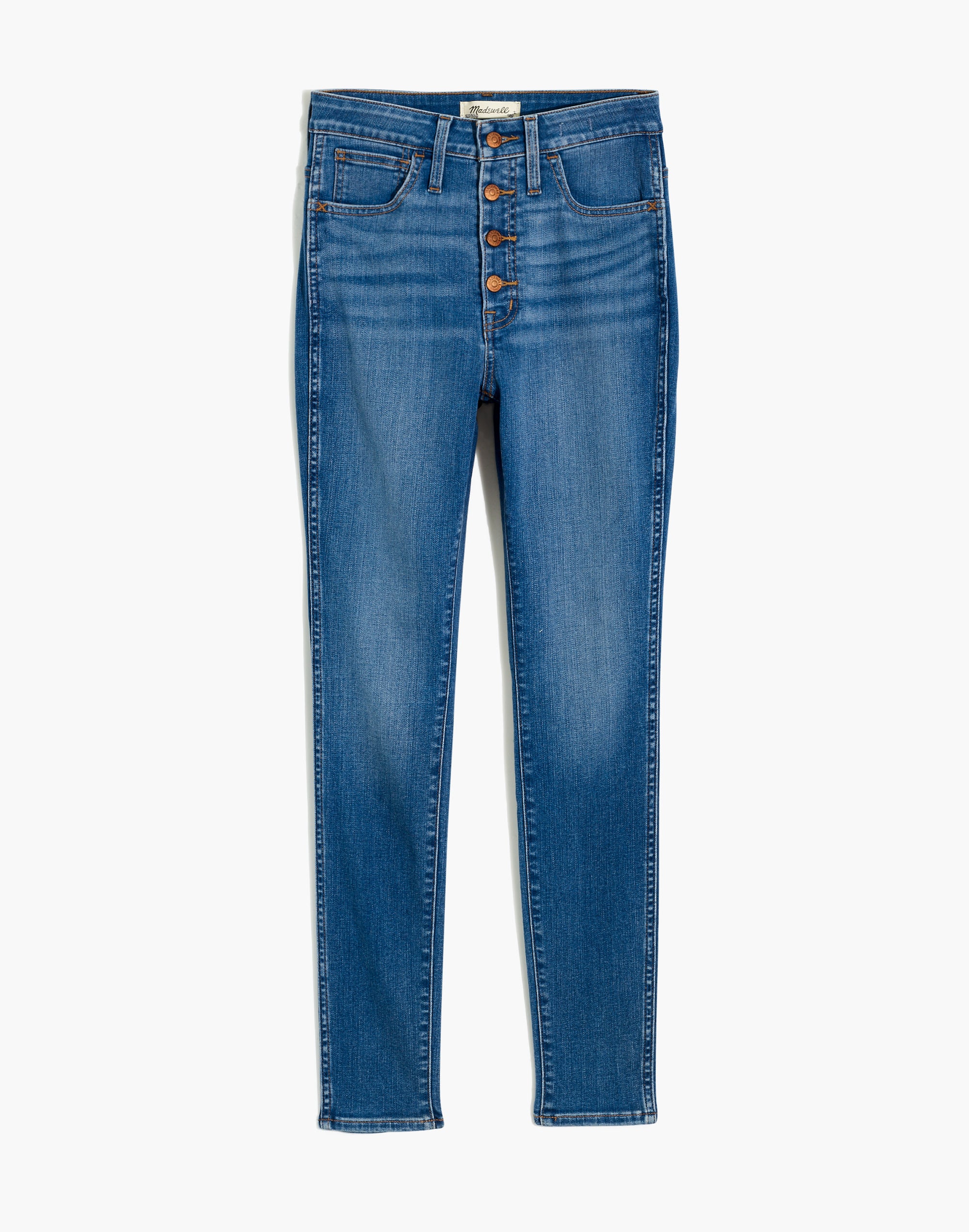 Tall Curvy Roadtripper Supersoft Skinny Jeans in Monroe Wash: Button-Front Edition