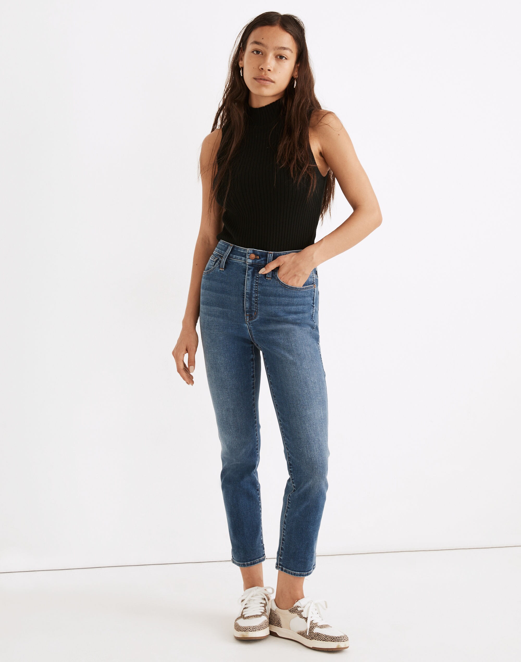 Curvy Tall High-Rise Slim Straight Jeans in Glynn Wash