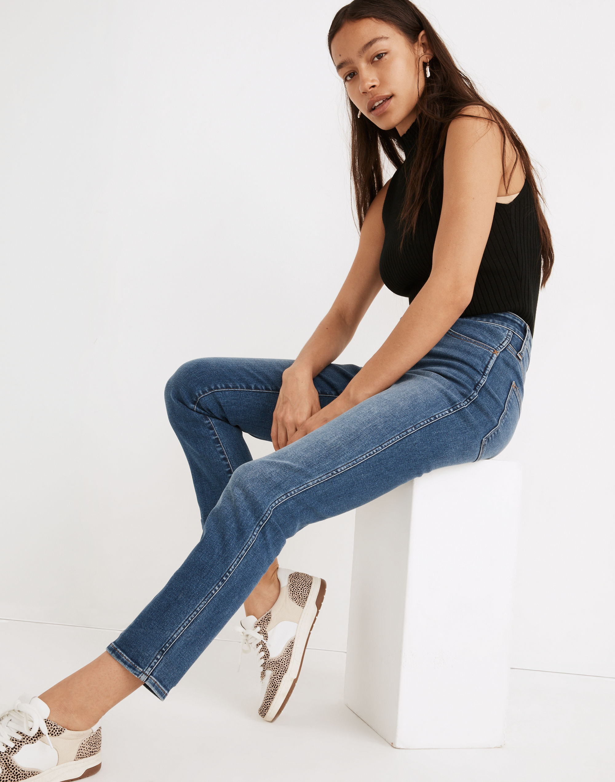 Curvy Tall High-Rise Slim Straight Jeans in Glynn Wash