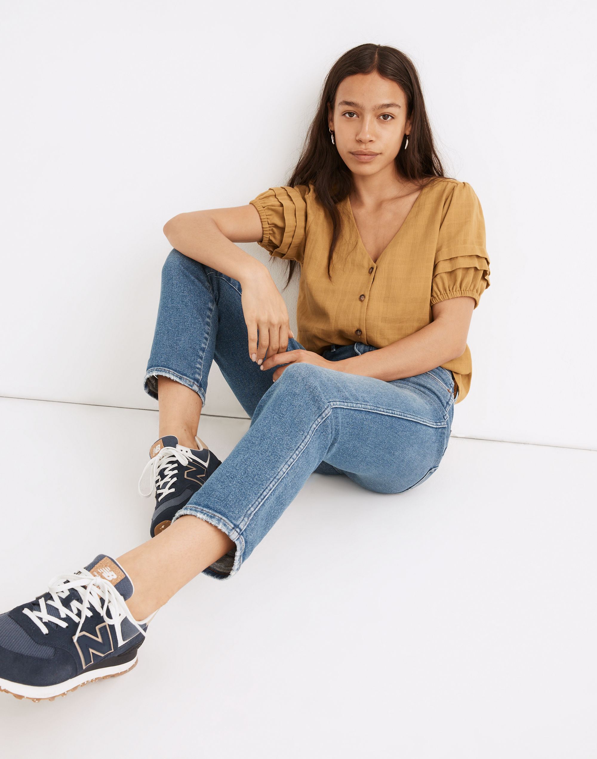 Curvy Stovepipe Jeans in Ditmas Wash