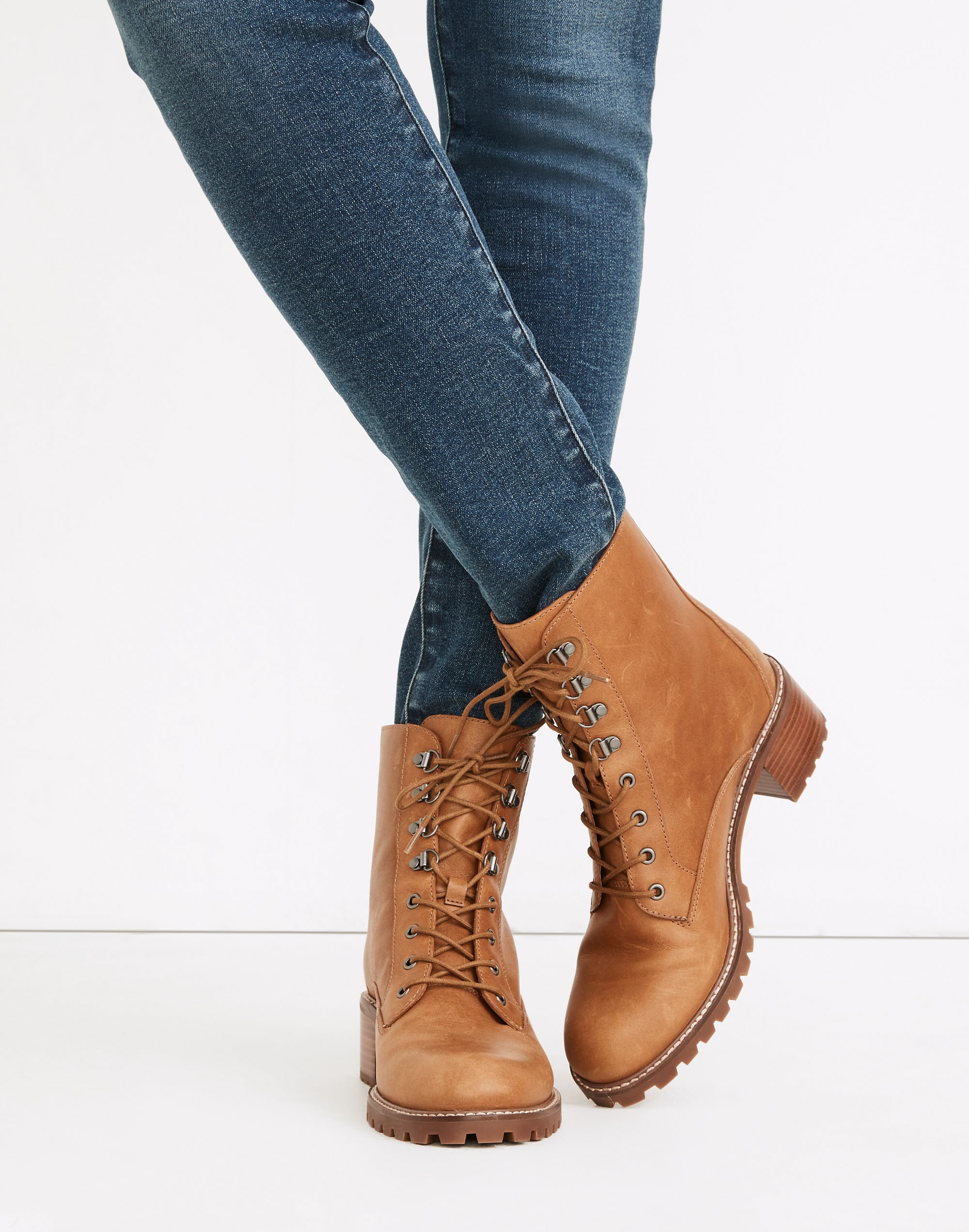 The Julien Lace-Up Lugsole Boot in Leather
