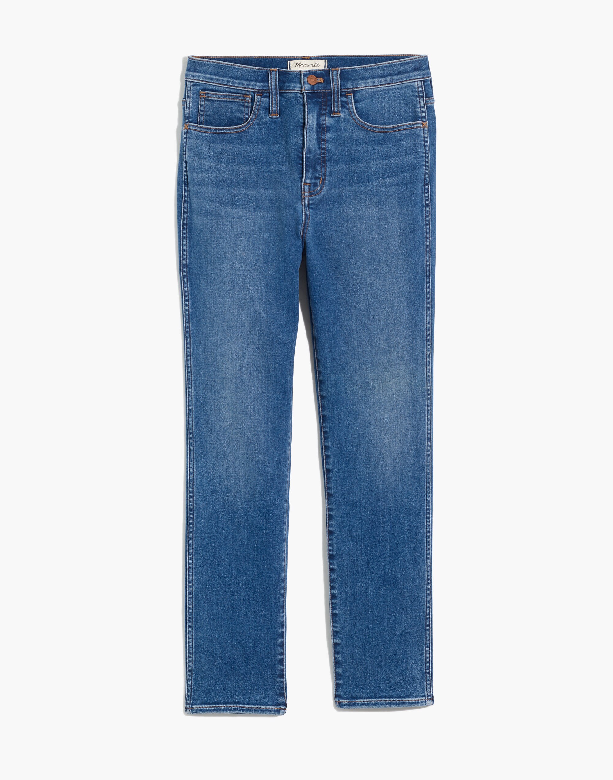 High-Rise Slim Straight Jeans in Glynn Wash