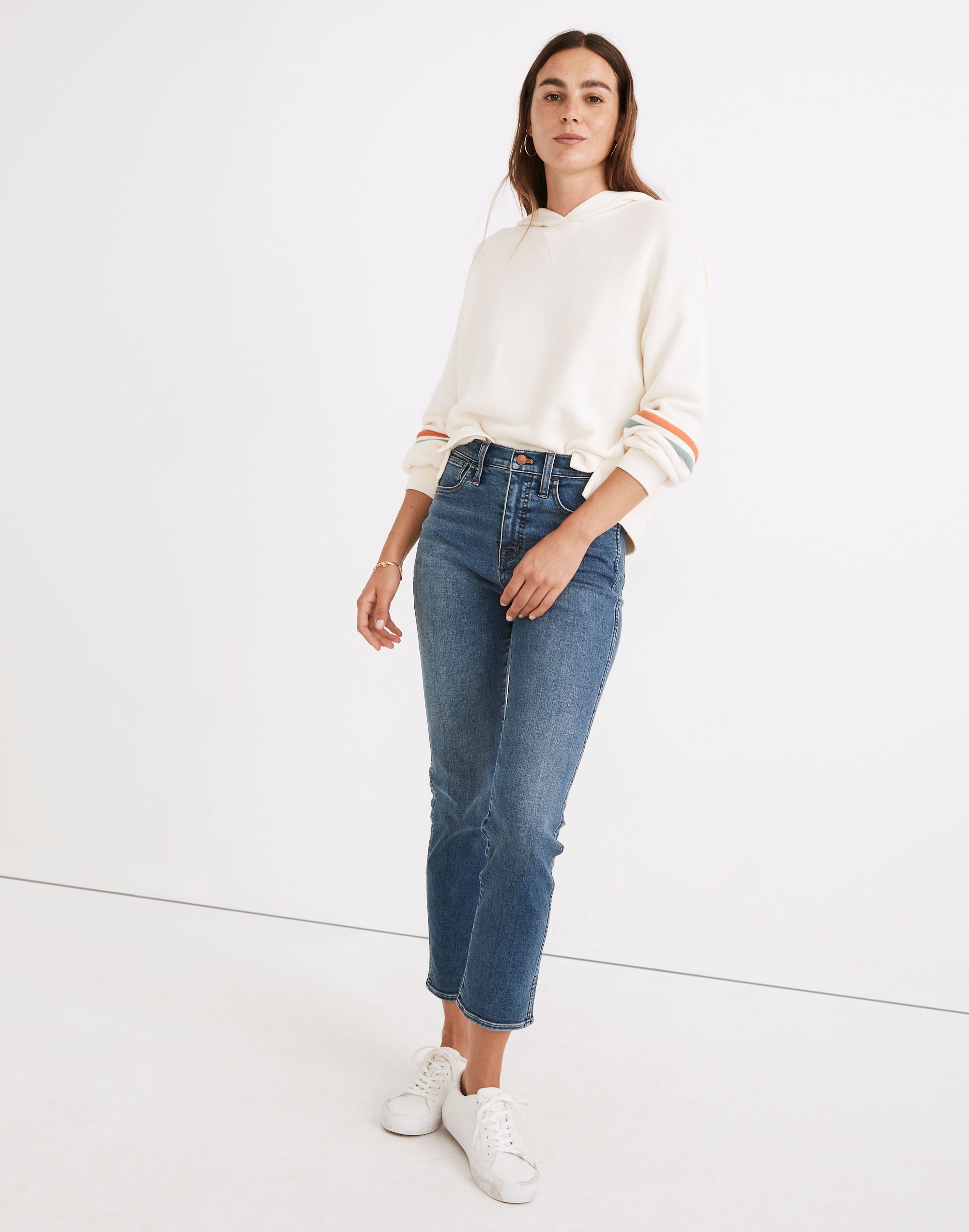 High-Rise Slim Straight Jeans in Glynn Wash