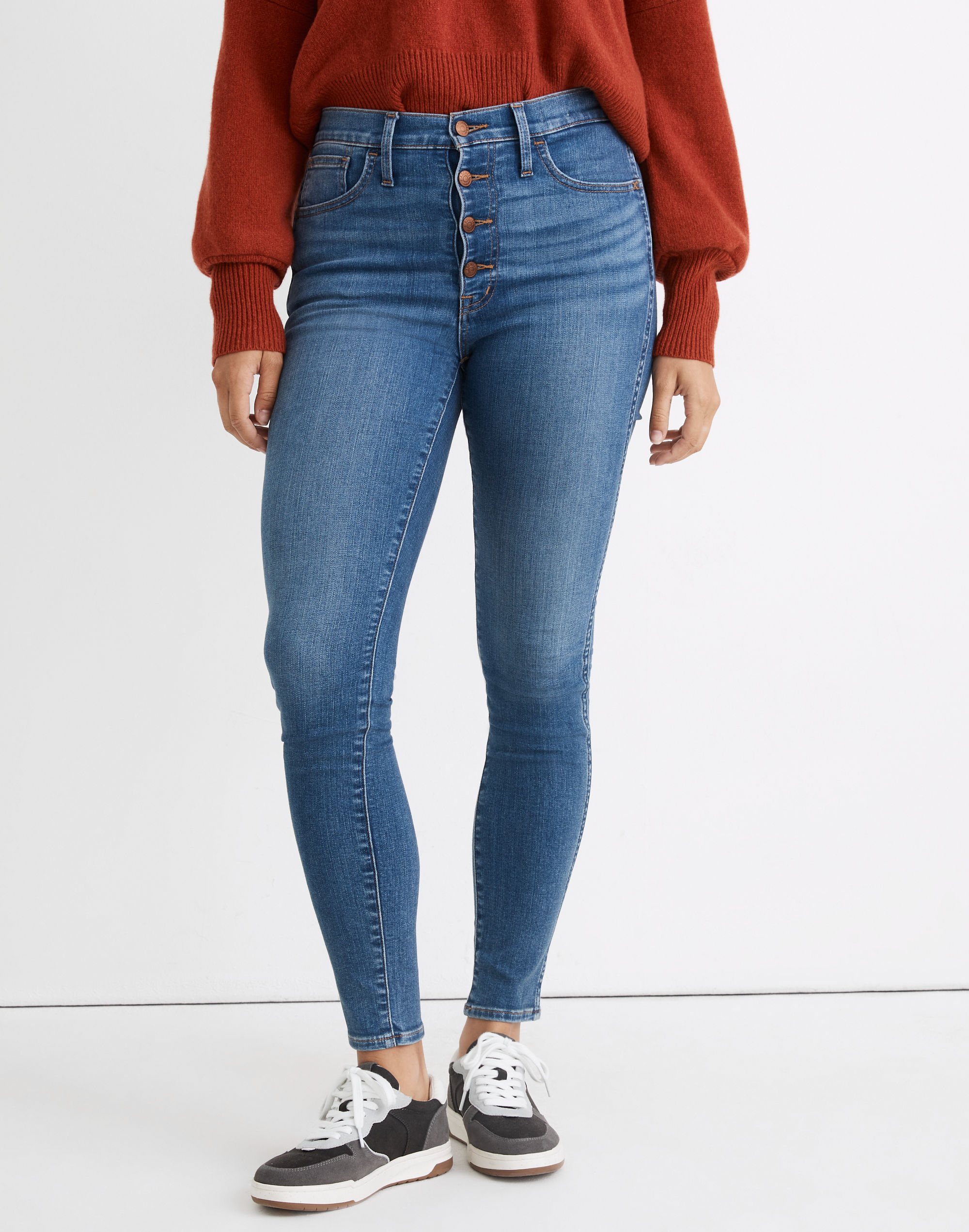 10" High-Rise Roadtripper Supersoft Skinny Jeans in Monroe Wash