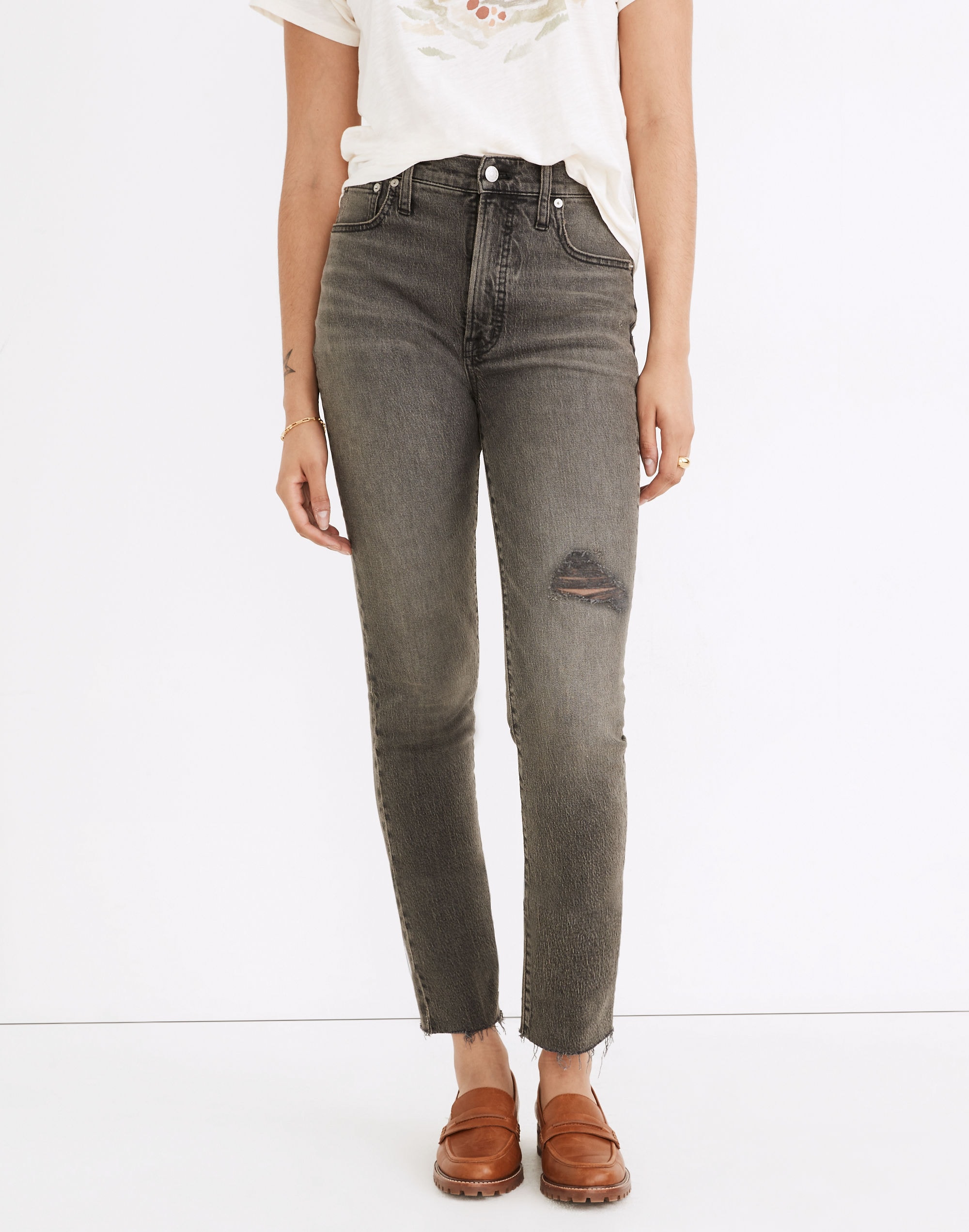 The Petite Perfect Vintage Jean in Cosner Wash: Knee-Rip Edition