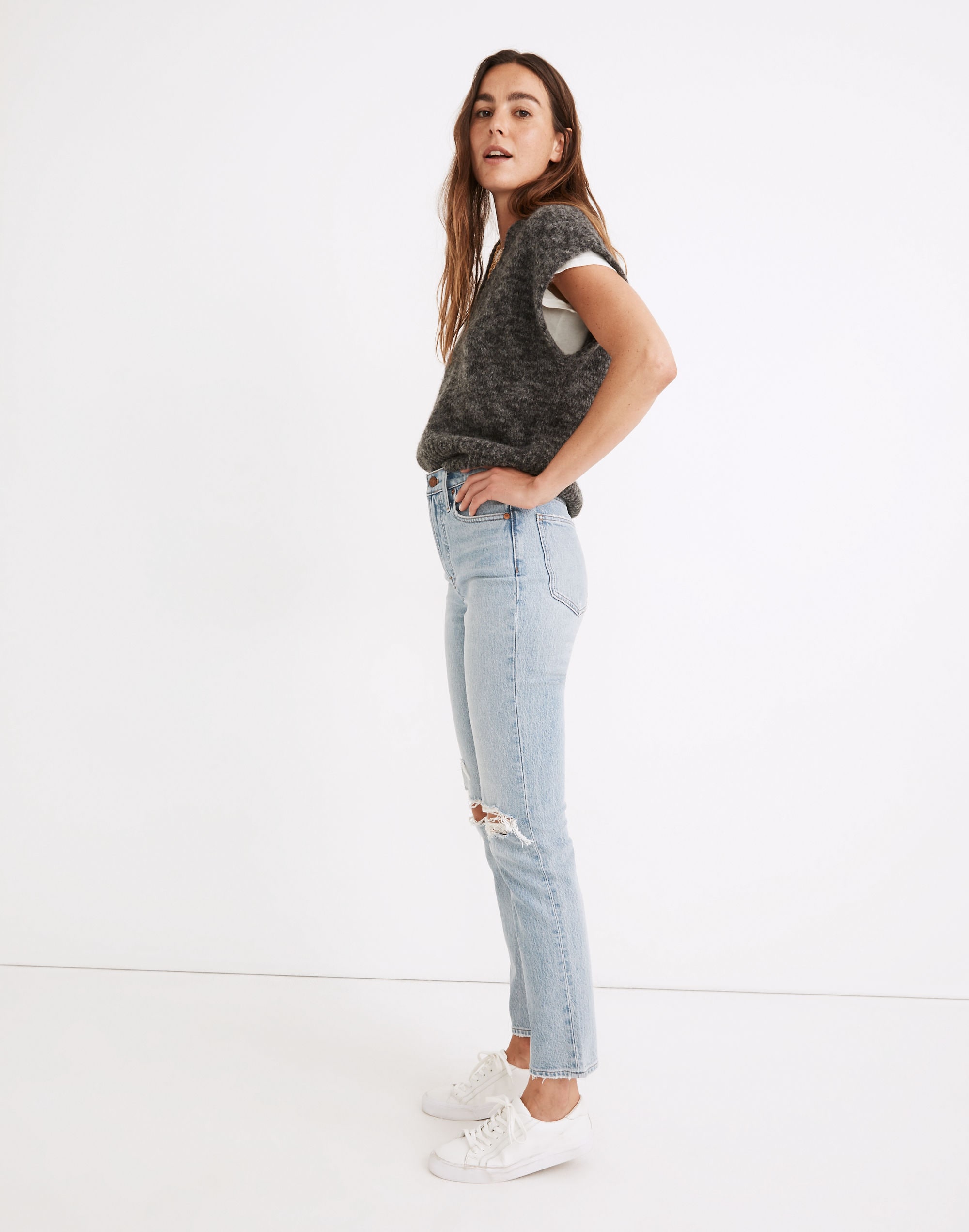 The Petite Perfect Vintage Jean in Grandbay Wash: Destructed Edition