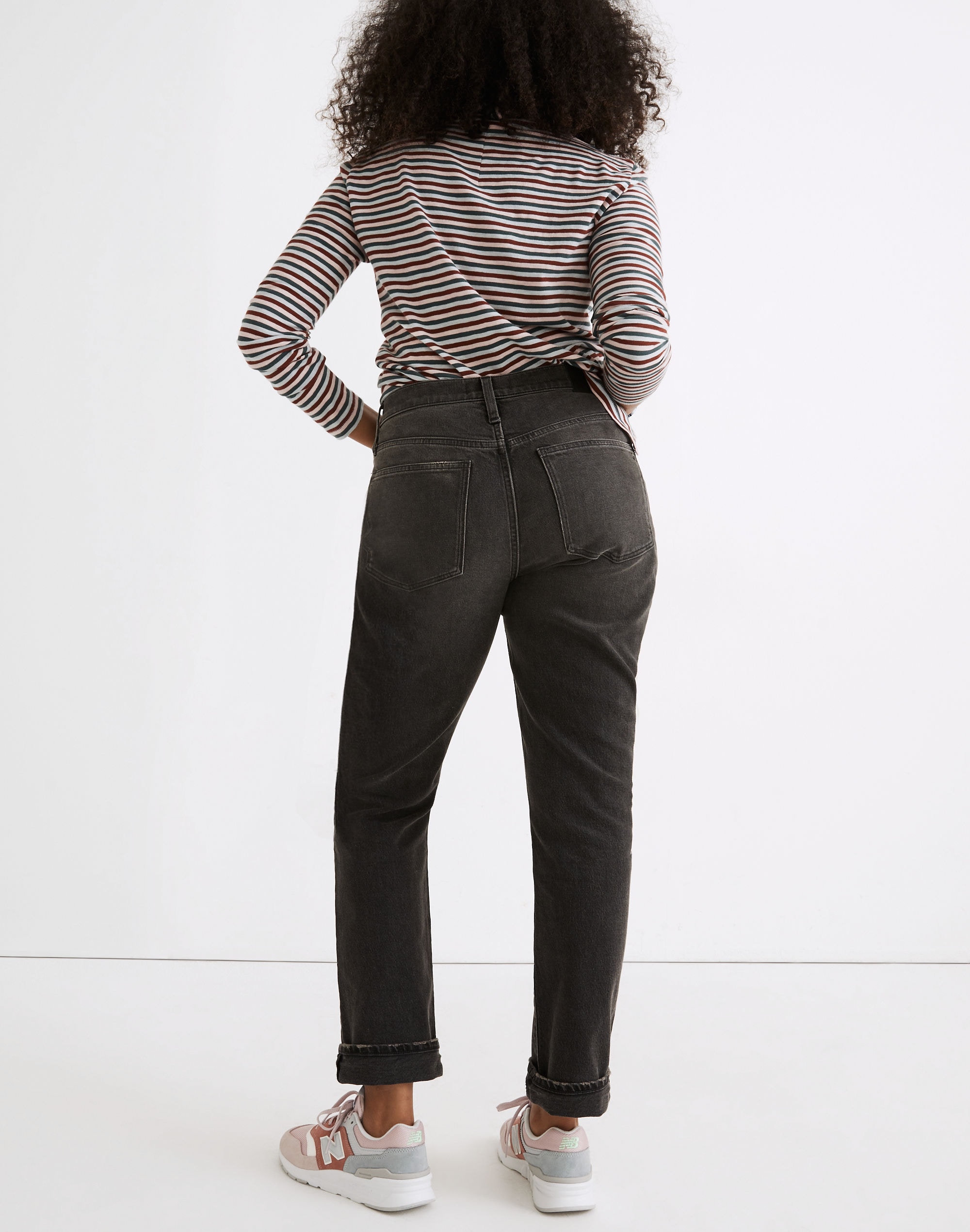 The High-Rise Slim Boyjean in Caton Wash: Ripped-Knee Edition