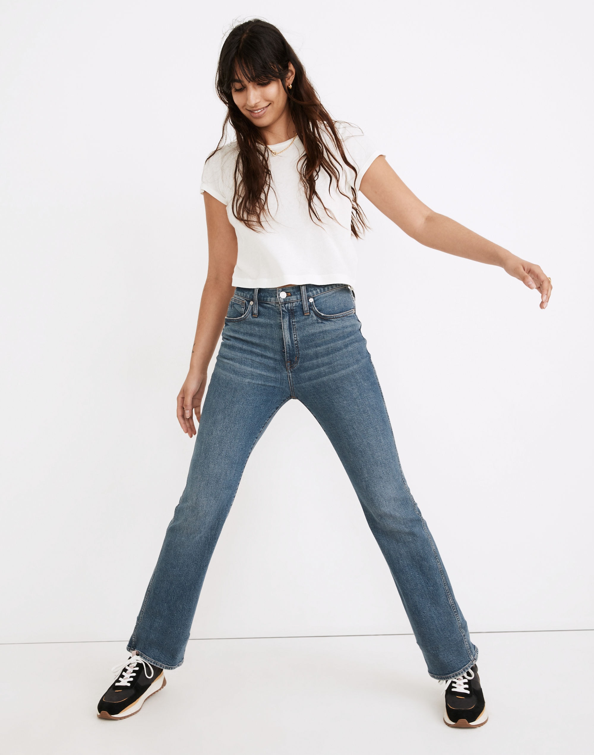 '90s high-rise bootcut jeans in edgewood wash