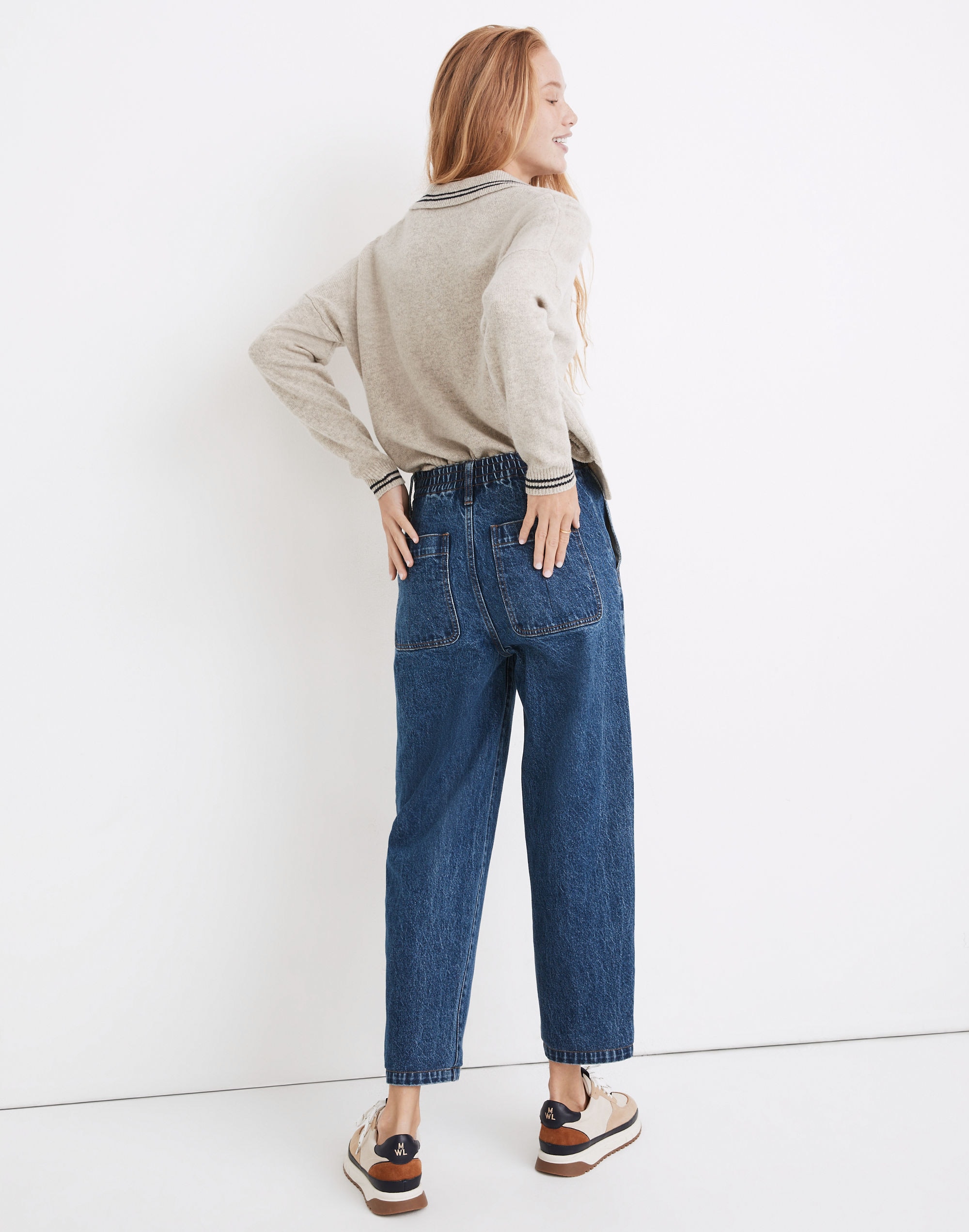 Pull-On Balloon Jeans in Morningside Wash: TENCEL&trade; Denim Edition
