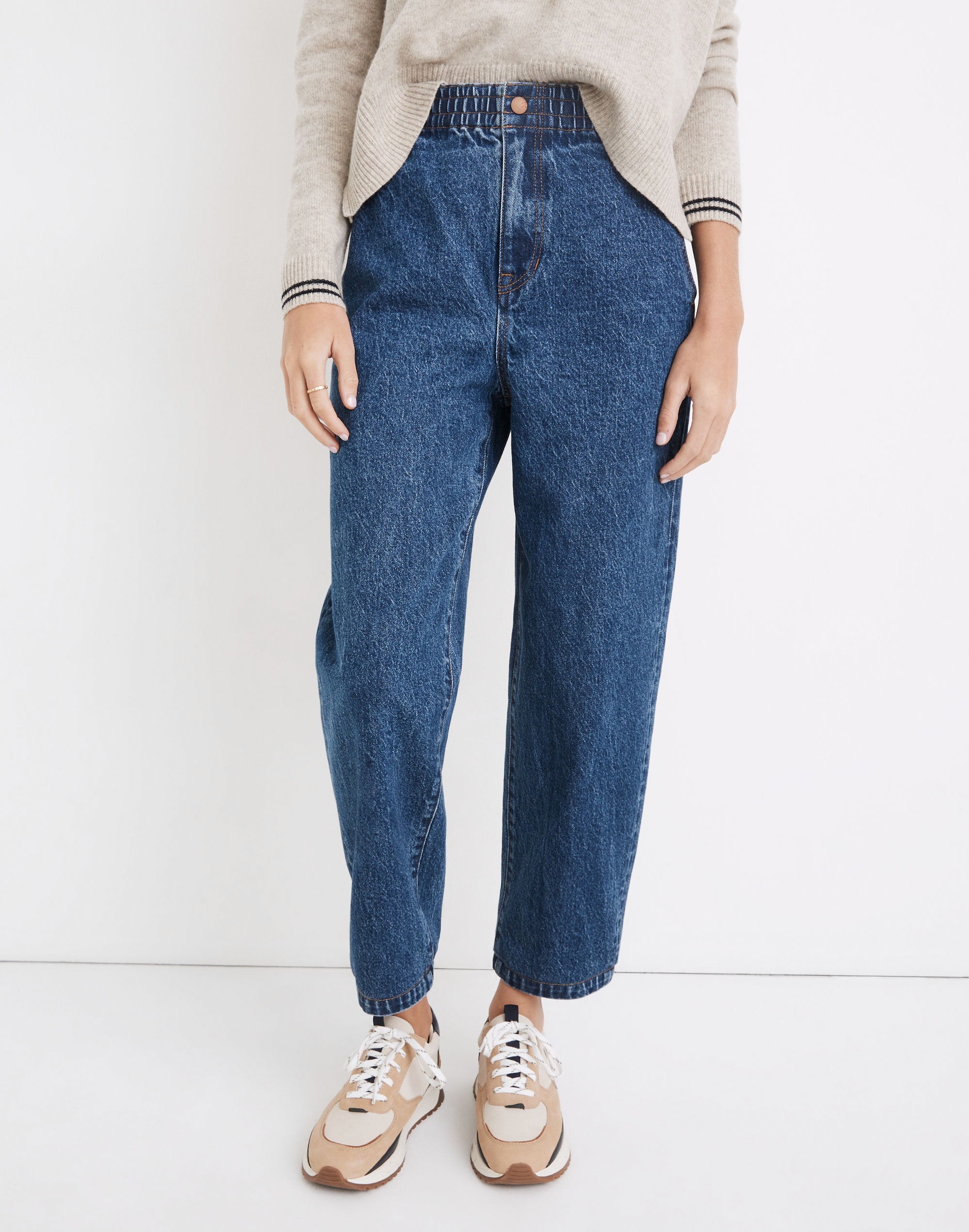 Pull-On Balloon Jeans in Morningside Wash: TENCEL&trade; Denim Edition