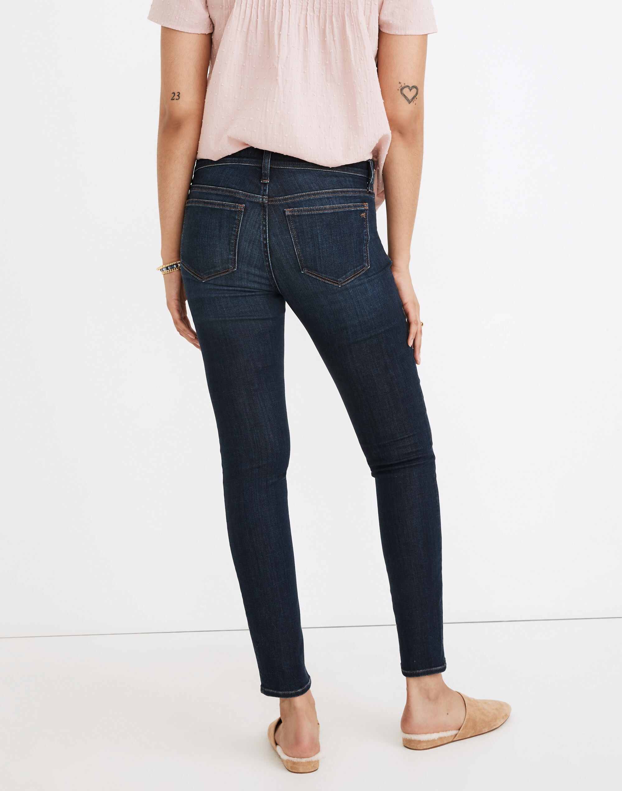Maternity Side-Panel Skinny Jeans in Woodland Wash: Adjustable TENCEL&trade; Denim Edition