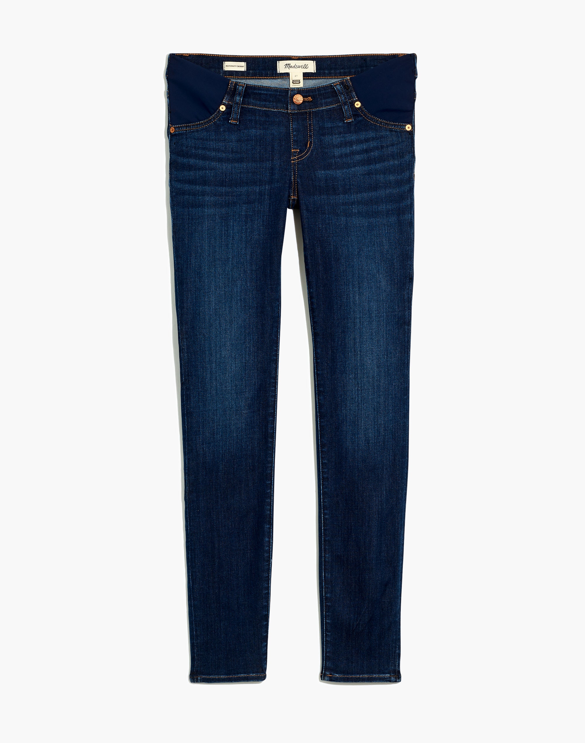 Maternity Side-Panel Skinny Jeans in Woodland Wash: Adjustable TENCEL&trade; Denim Edition