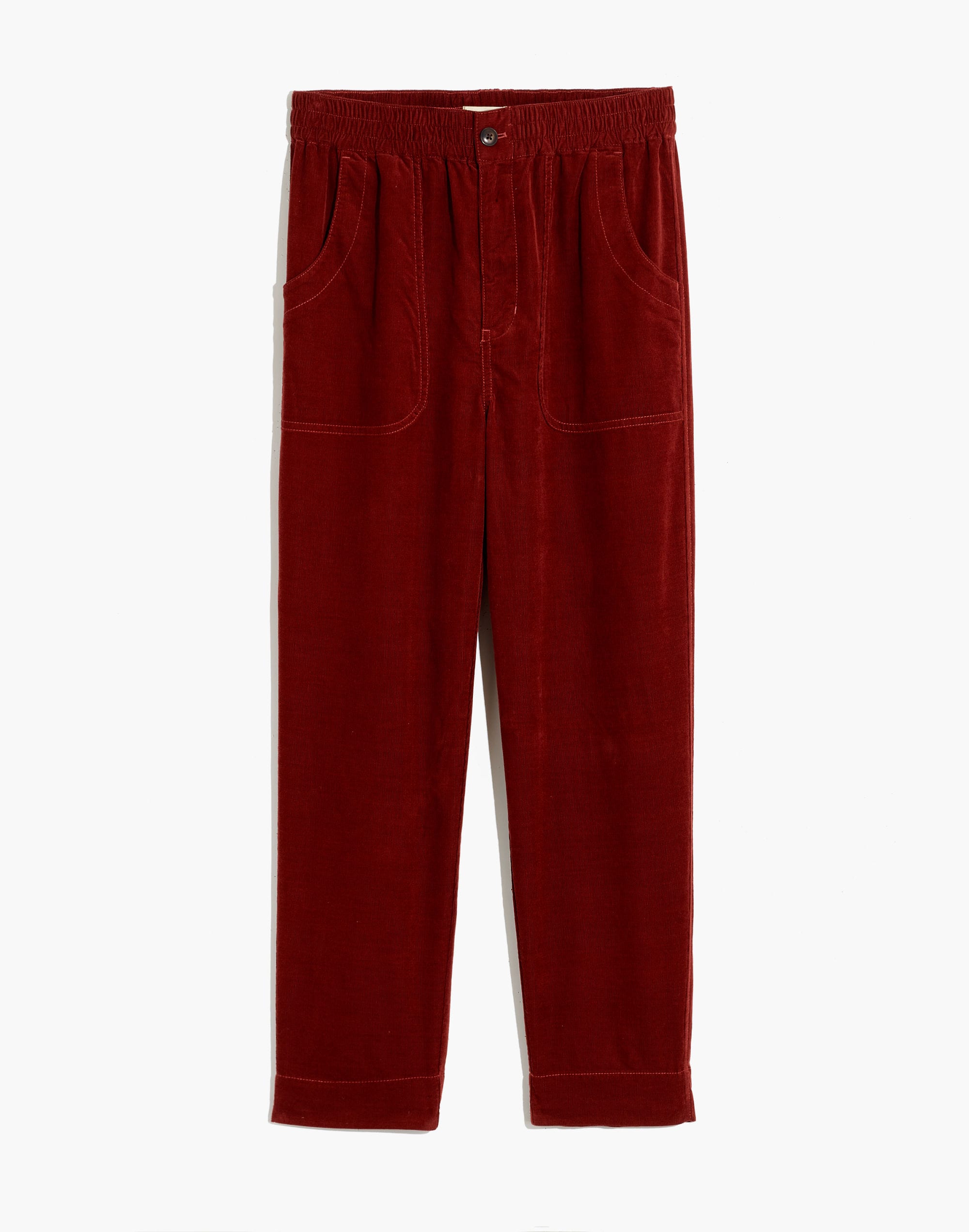 Tapered Huston Pull-On Crop Pants in Corduroy