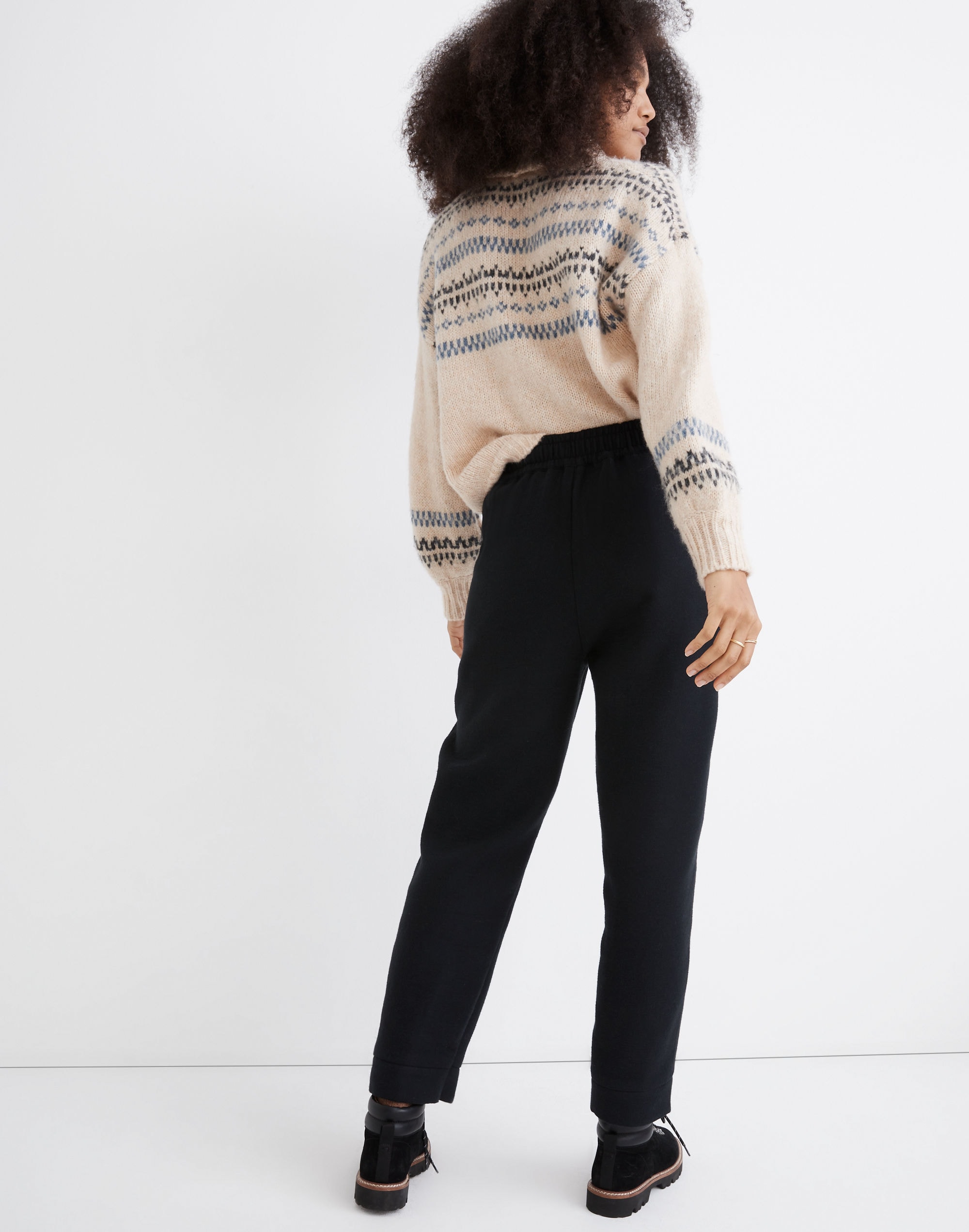 Waffleback Pull-On High-Rise Tapered Pants