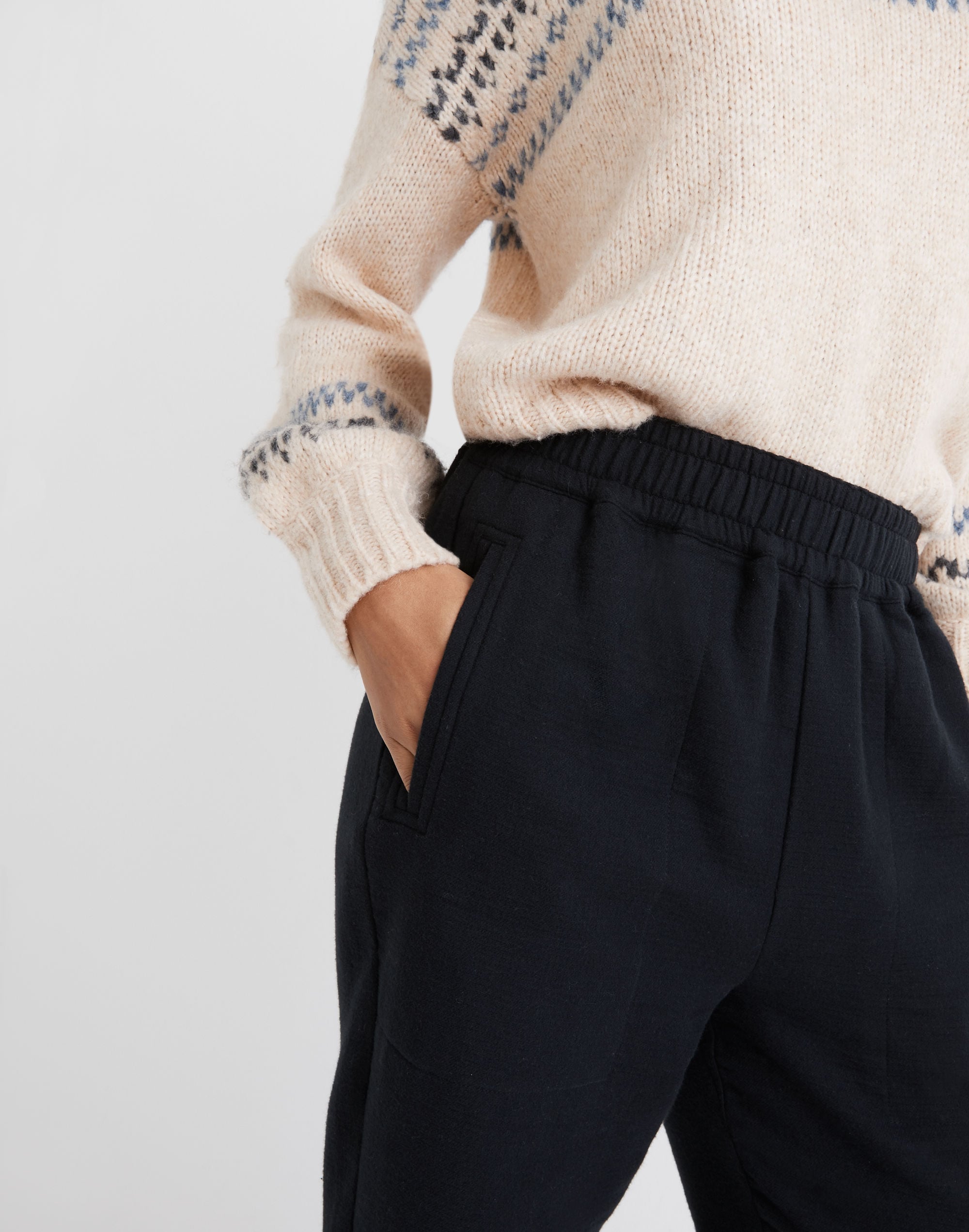 Waffleback Pull-On High-Rise Tapered Pants