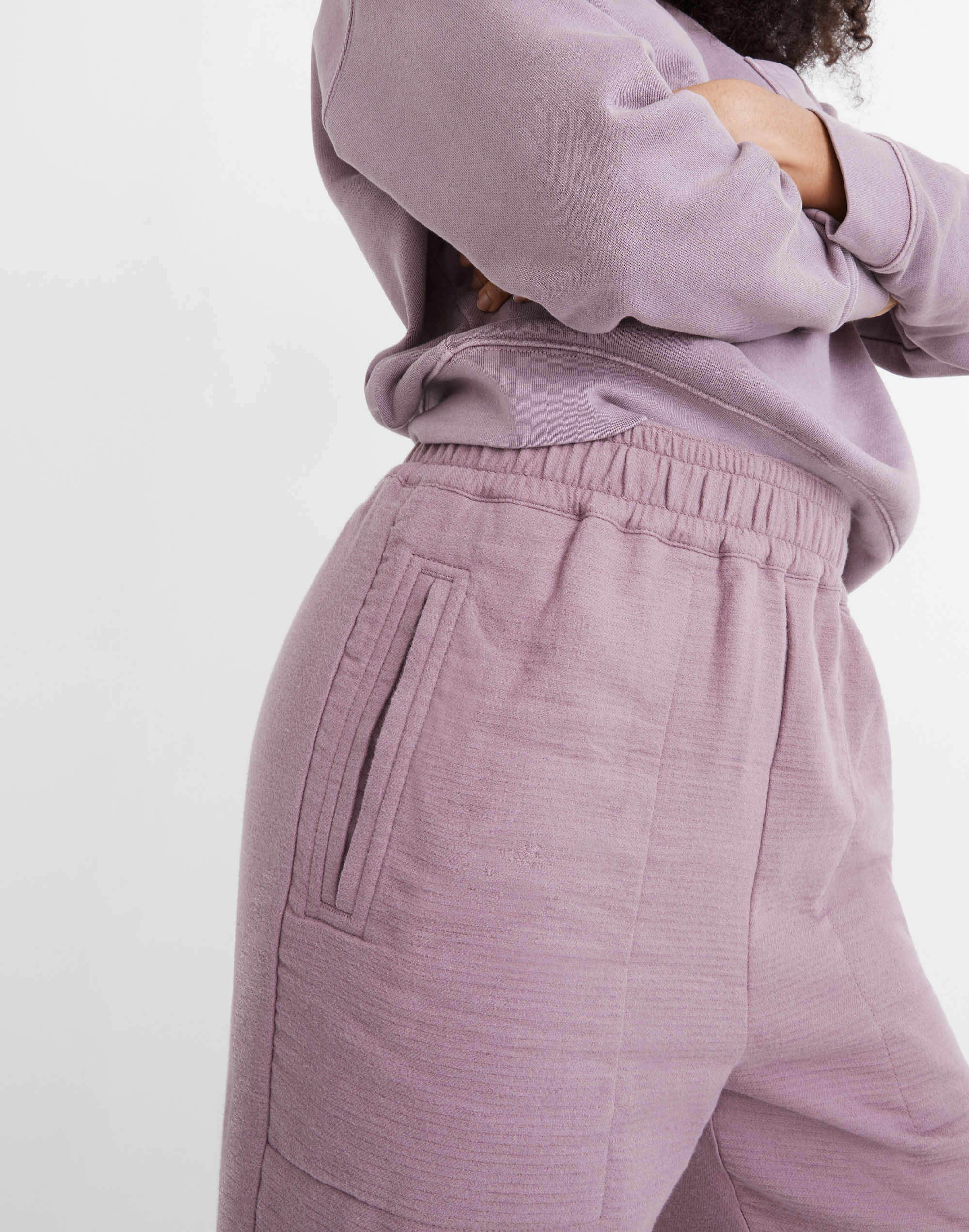 Petite Waffleback Pull-On High-Rise Tapered Pants